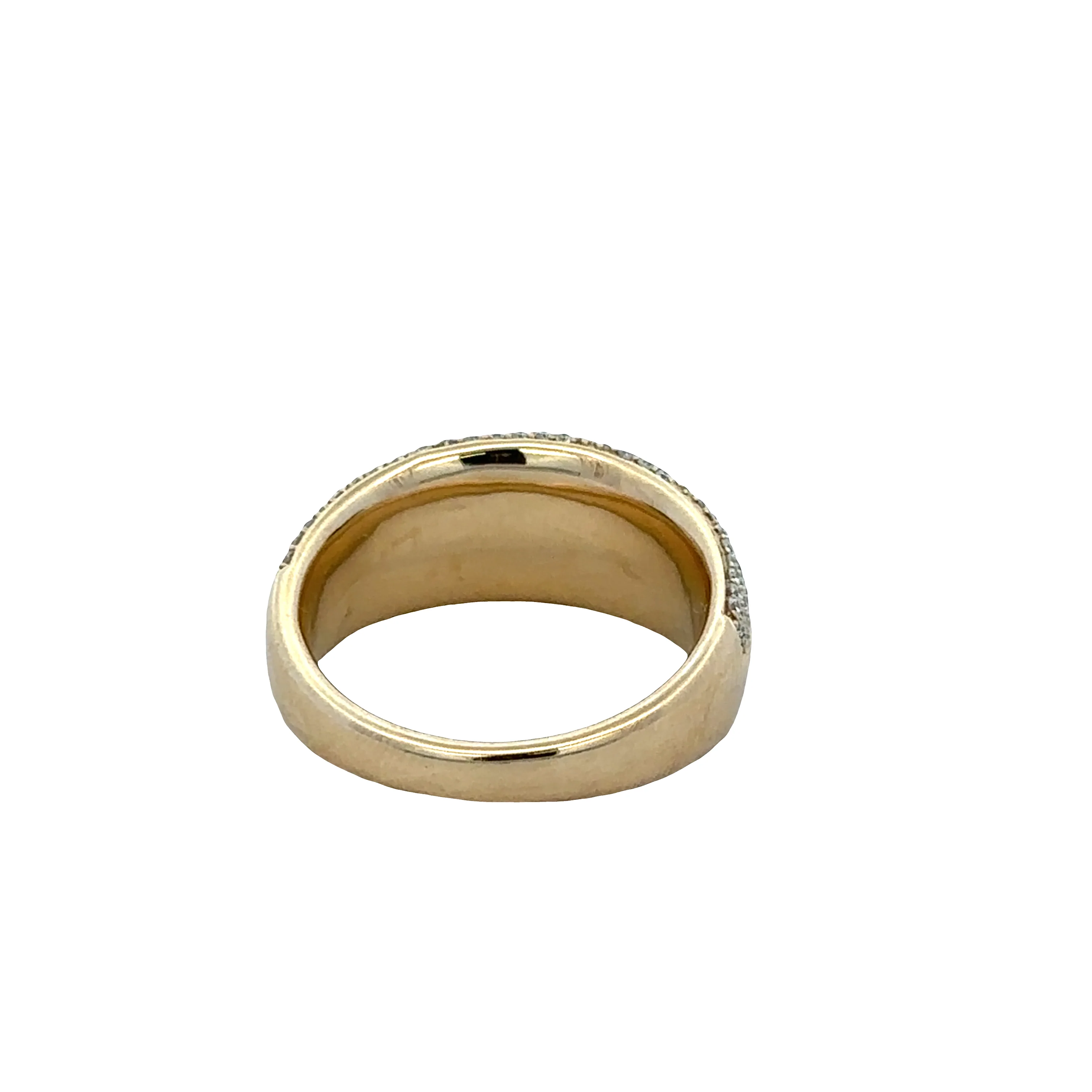14k Yellow Gold Diamond Wide Modern Band Ring – Size 7 - Image 3