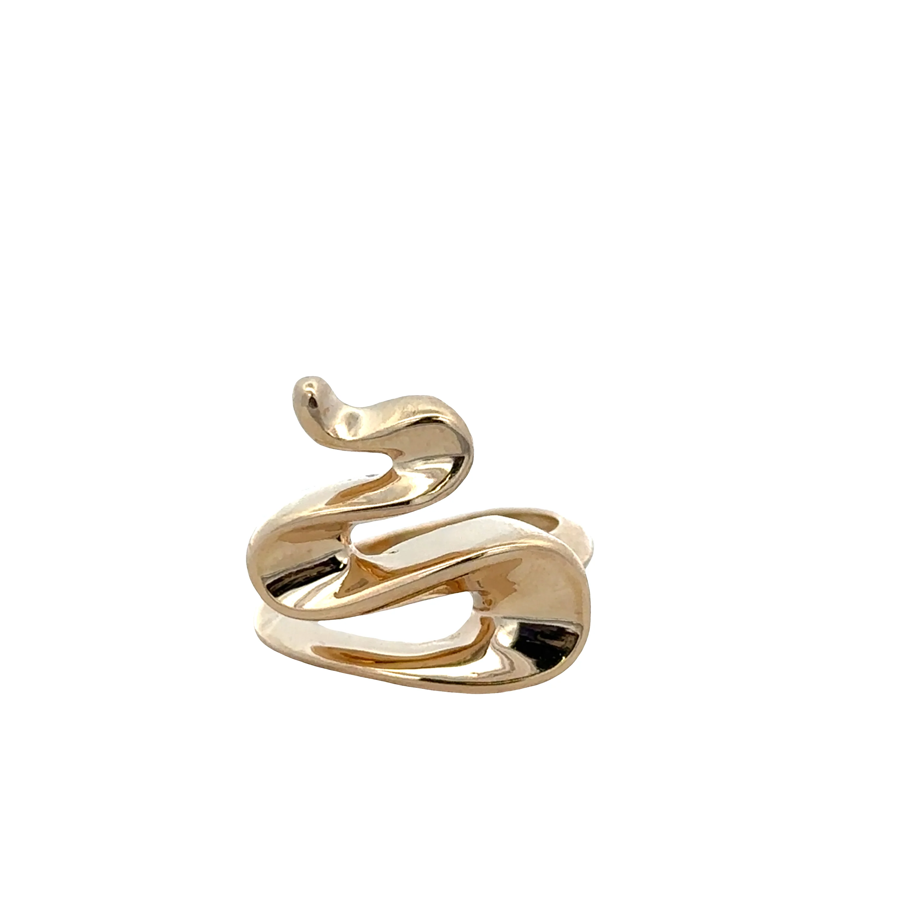 14k Yellow Gold Modern Snake Style Fashion Ring – Size 5