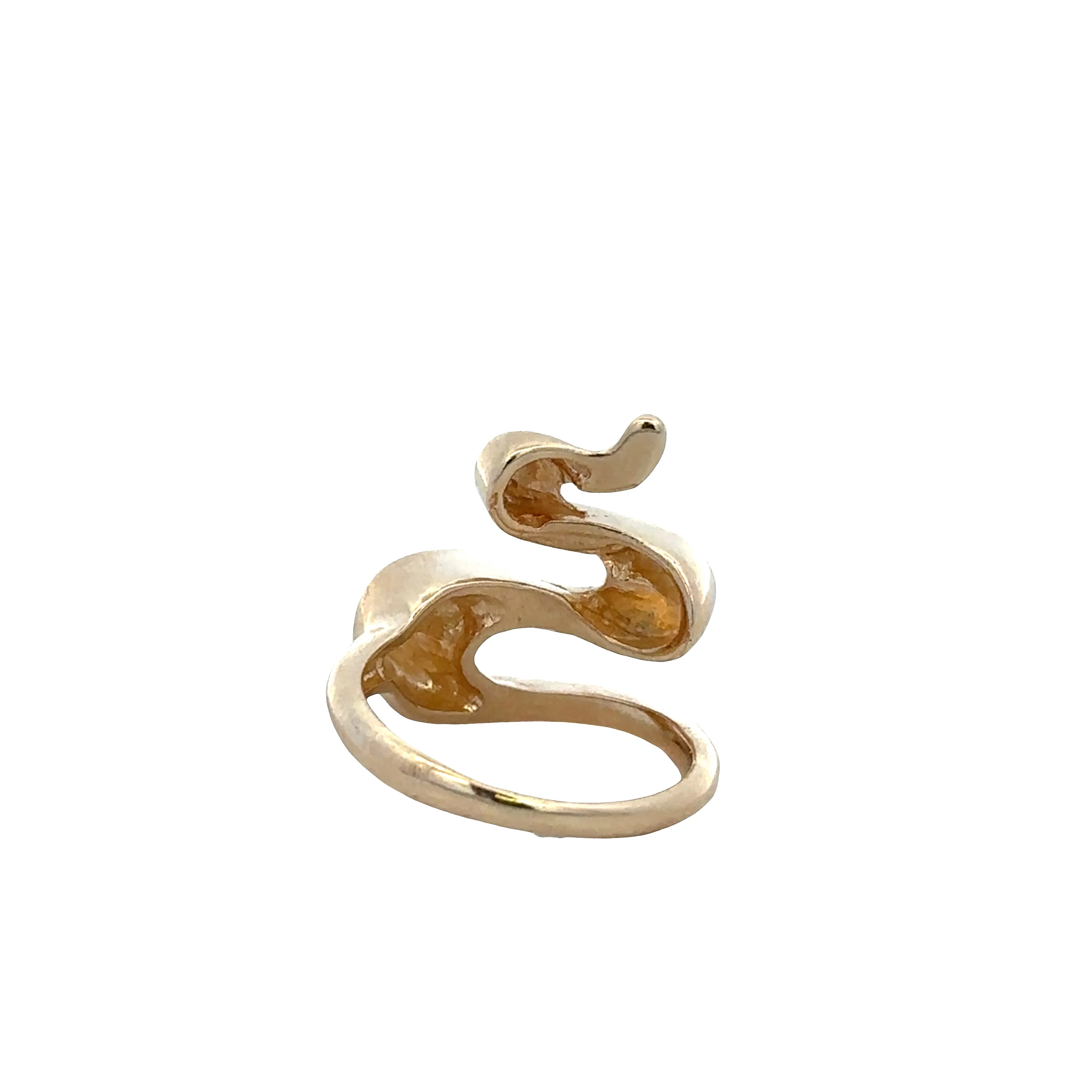 14k Yellow Gold Modern Snake Style Fashion Ring – Size 5 - Image 3