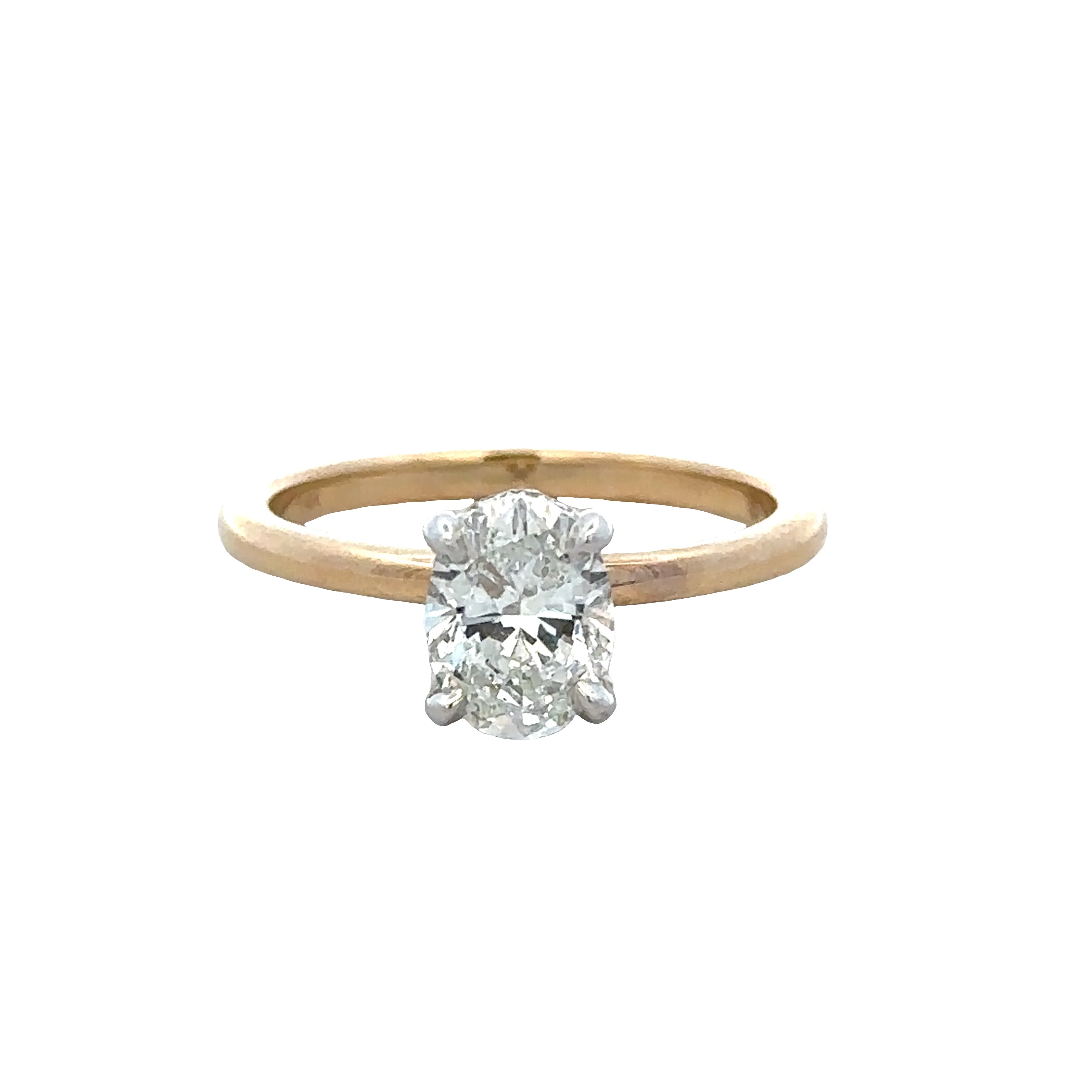 14k Yellow Gold Oval Diamond Engagement Ring – GIA Certified