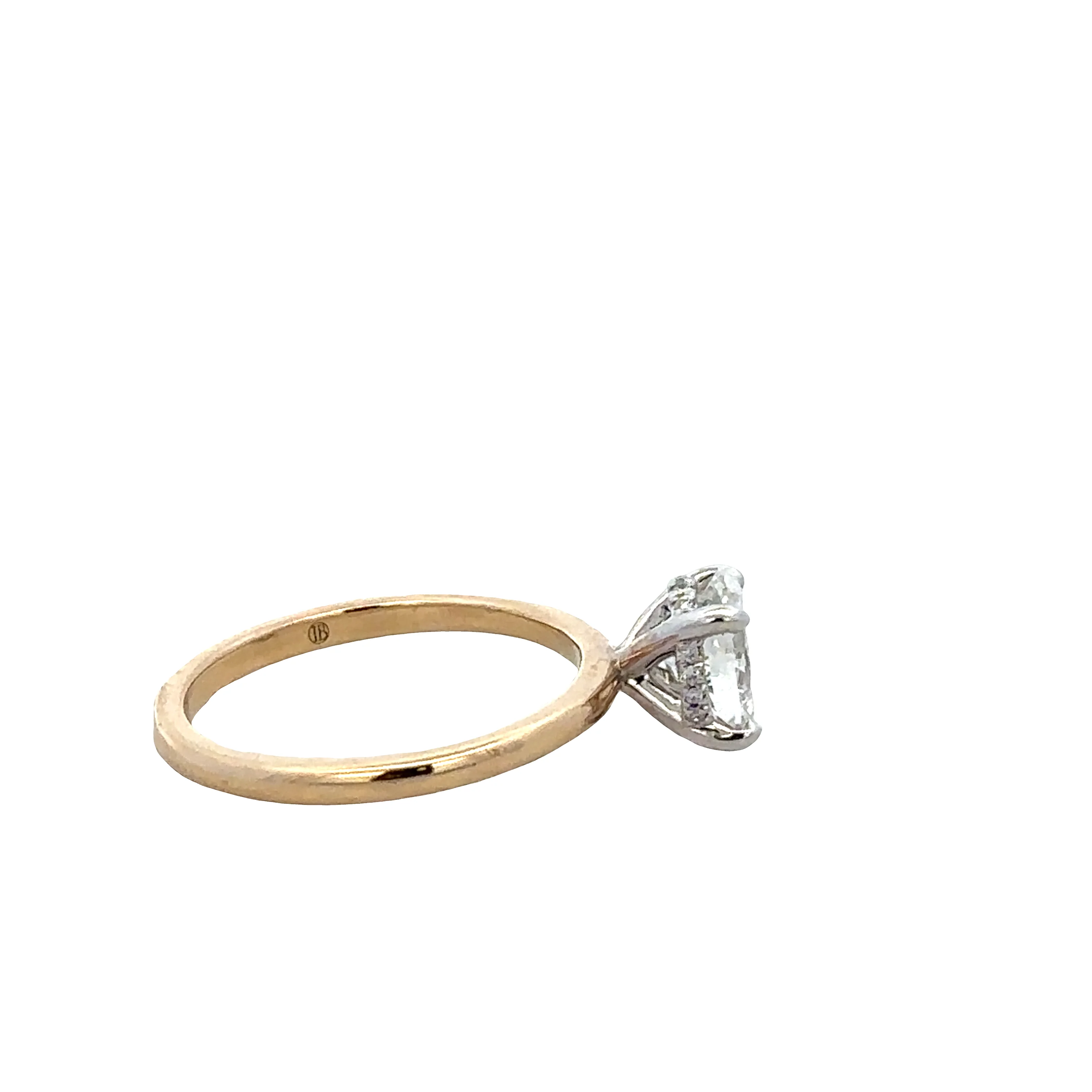 14k Yellow Gold Oval Diamond Engagement Ring – GIA Certified - Image 2