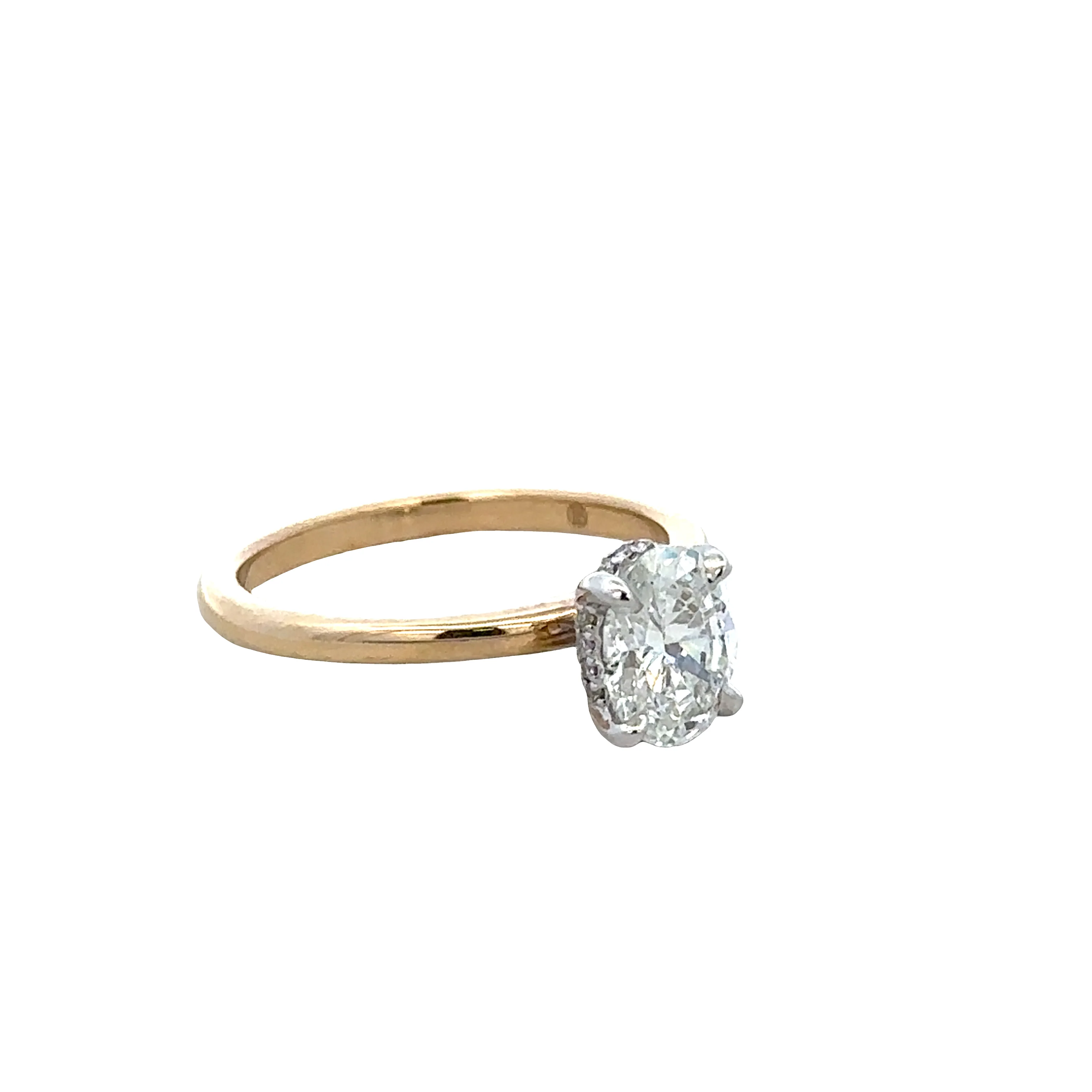 14k Yellow Gold Oval Diamond Engagement Ring – GIA Certified - Image 3