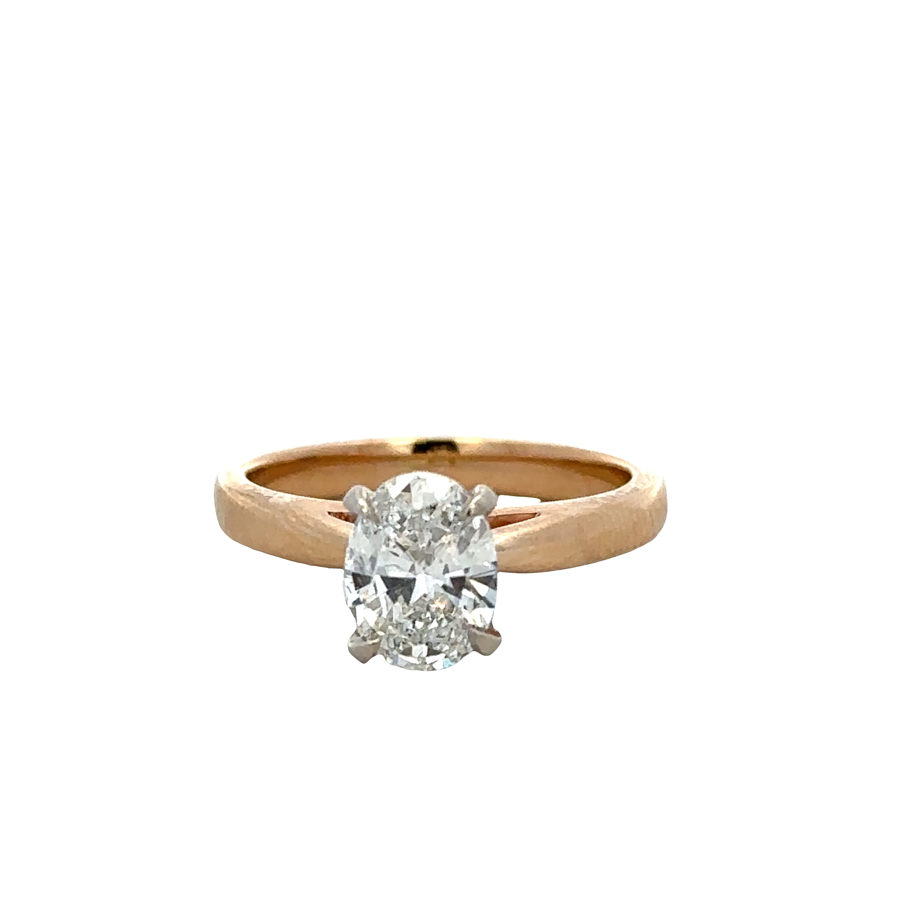 14k Yellow Gold Oval Diamond Solitaire Engagement Ring – Size 5.75