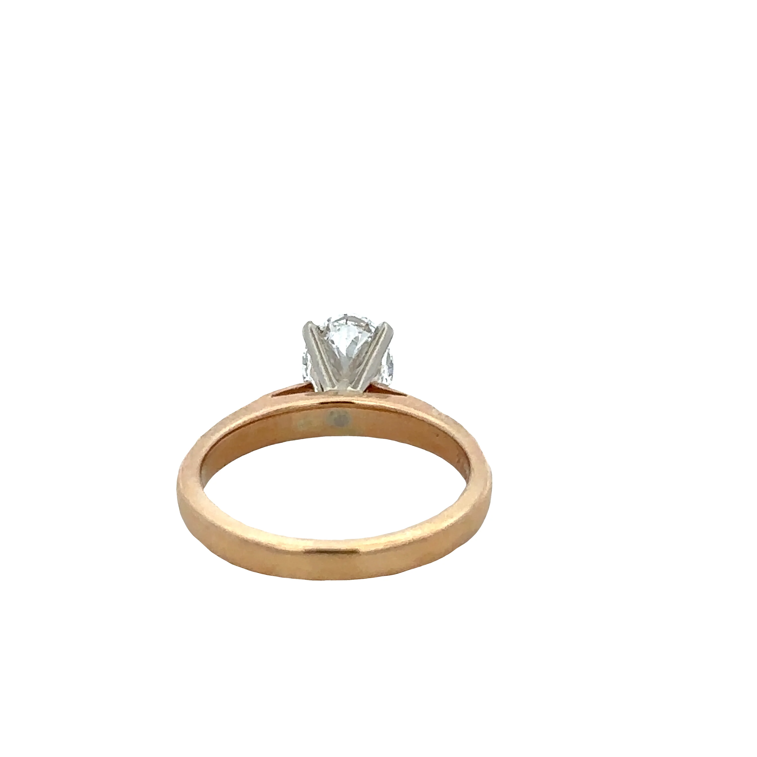 14k Yellow Gold Oval Diamond Solitaire Engagement Ring – Size 5.75 - Image 3