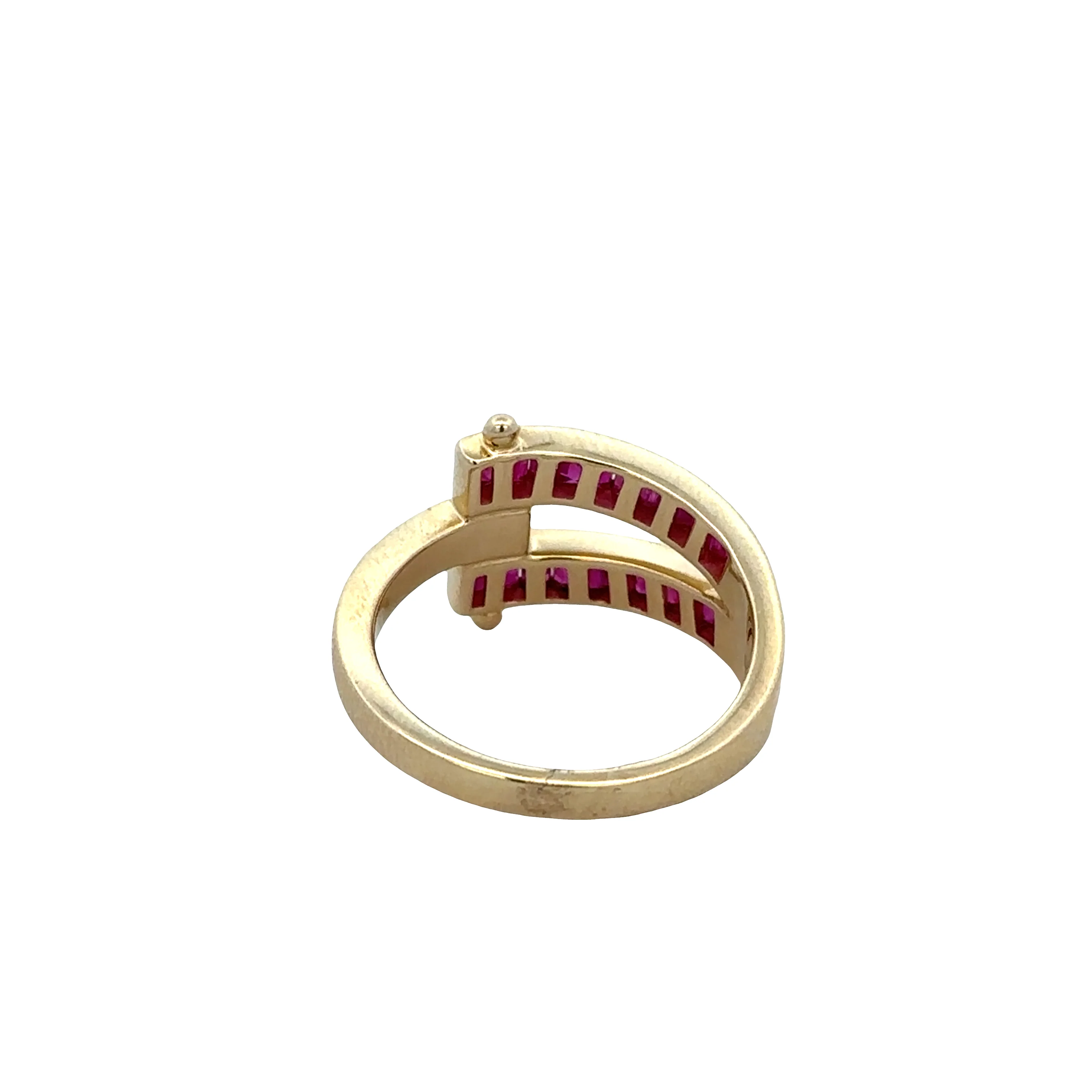 14k Yellow Gold Ruby Openwork Band Ring – Size 7 - Image 3