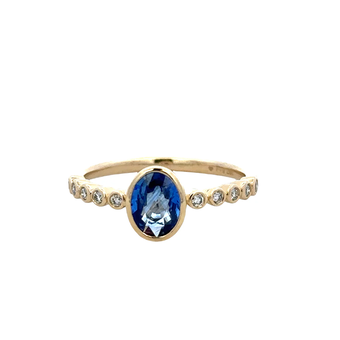 14k Yellow Gold Sapphire & Diamond Ring – Size 6.5