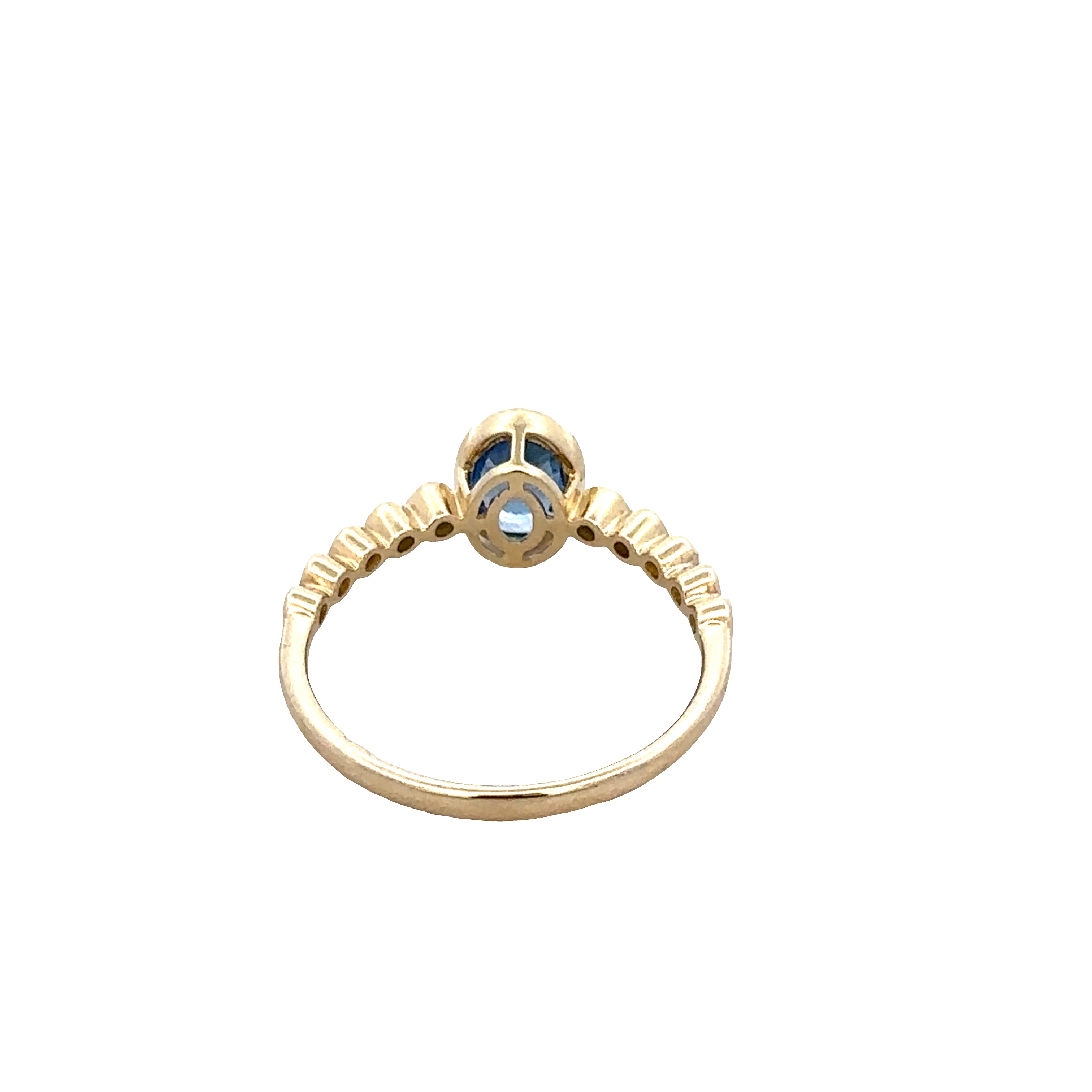 14k Yellow Gold Sapphire & Diamond Ring – Size 6.5 - Image 3