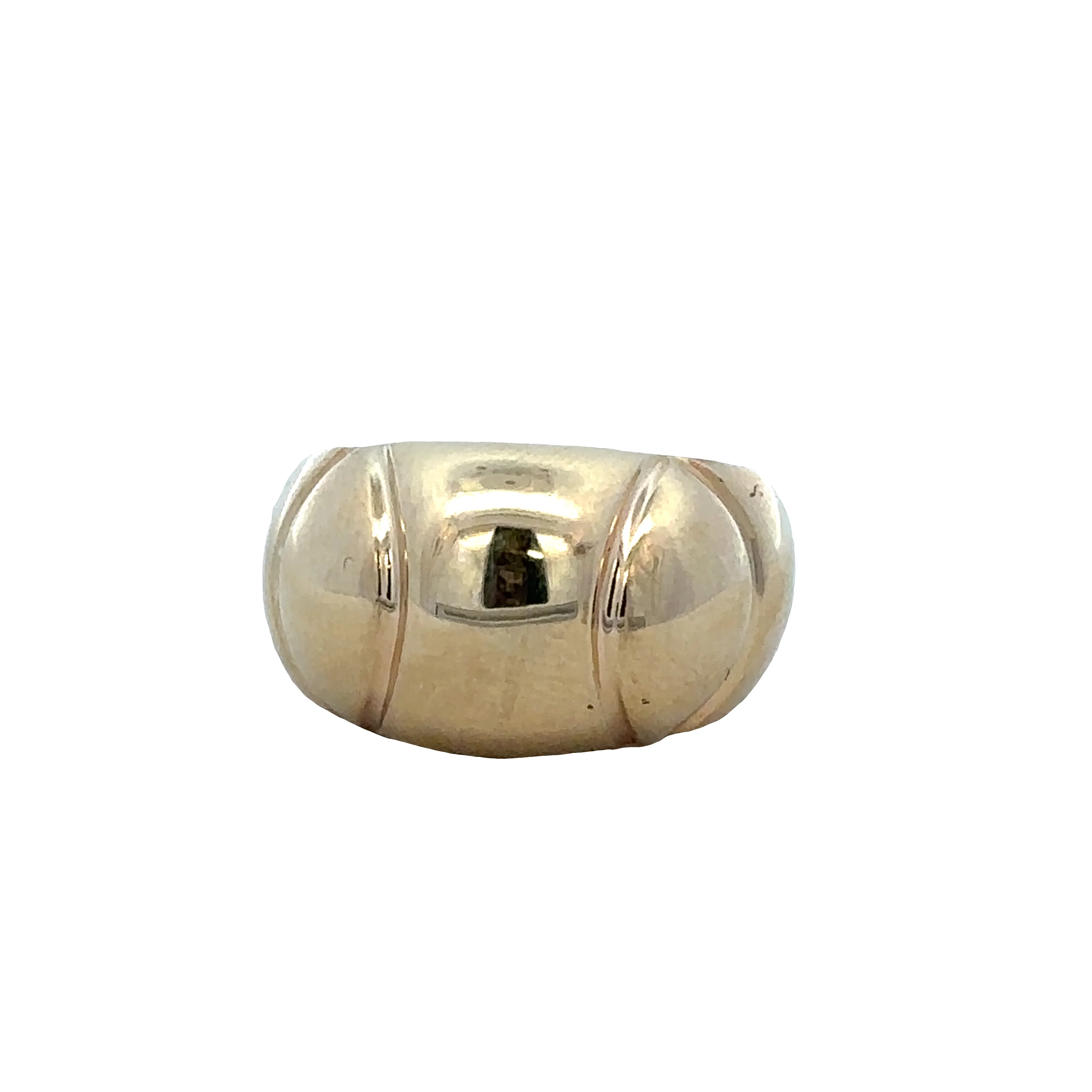 14k Yellow Gold Textured Domed Ring – Size 5