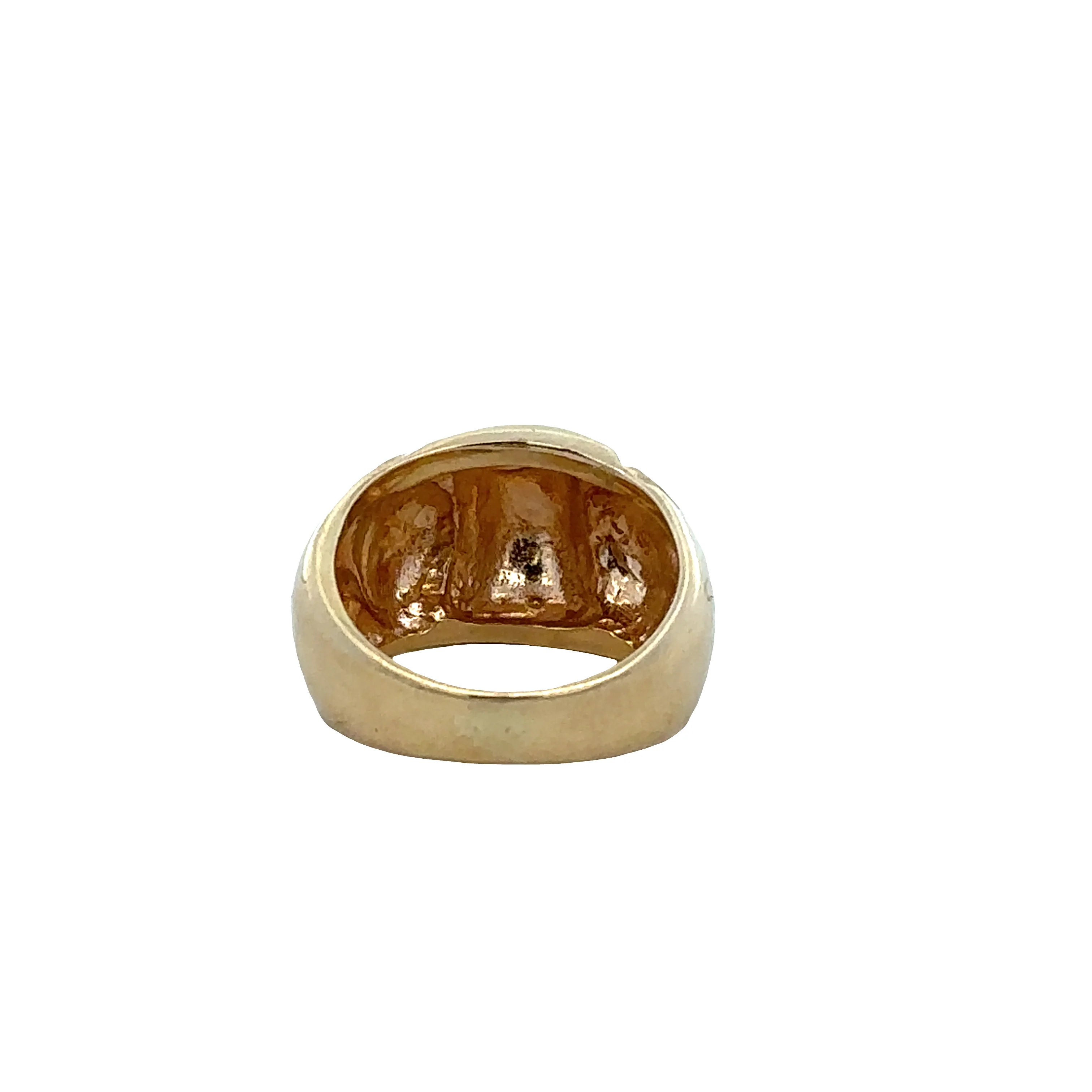 14k Yellow Gold Textured Domed Ring – Size 5 - Image 3