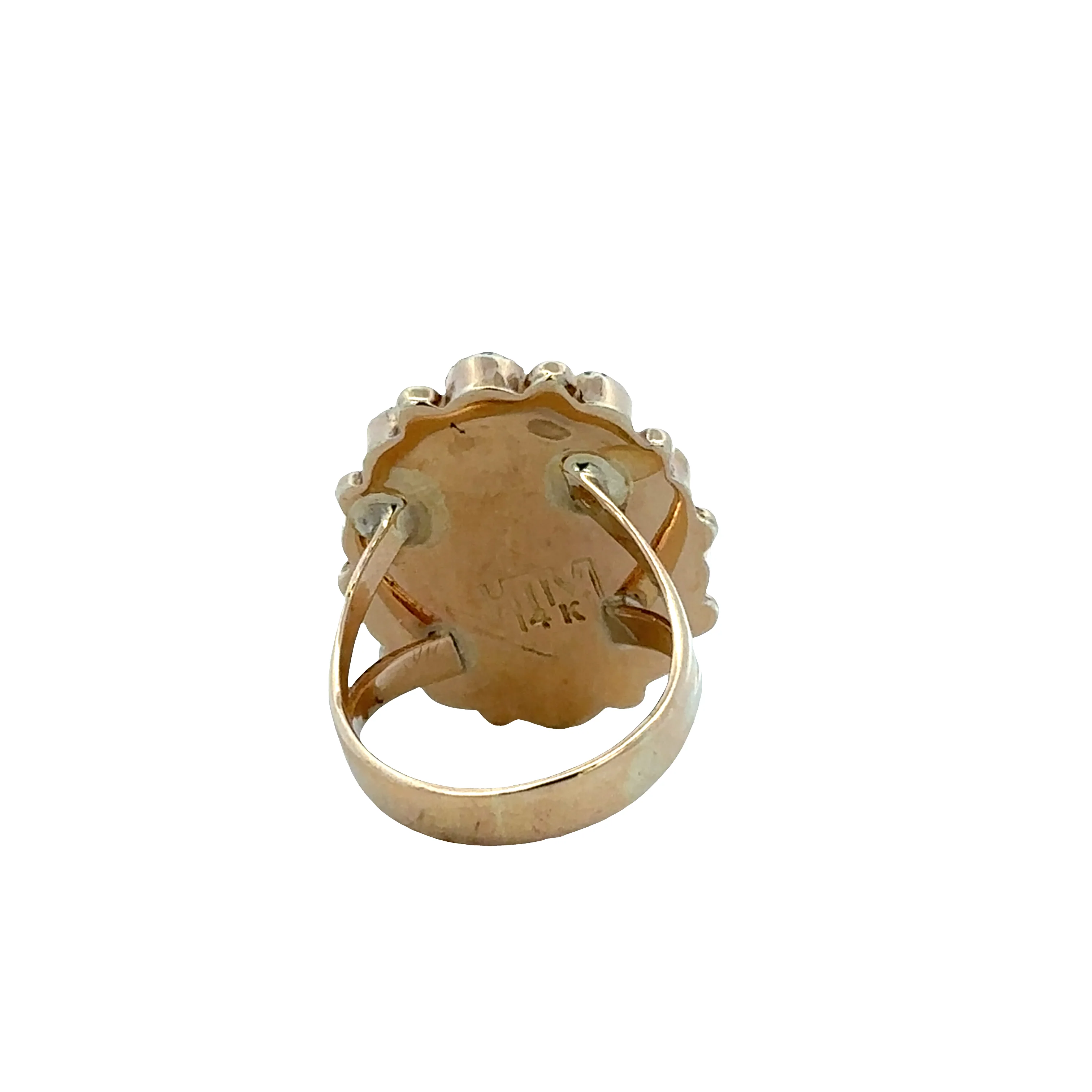14k Yellow Gold Turquoise Blossom Statement Ring – Size 6.25 - Image 3
