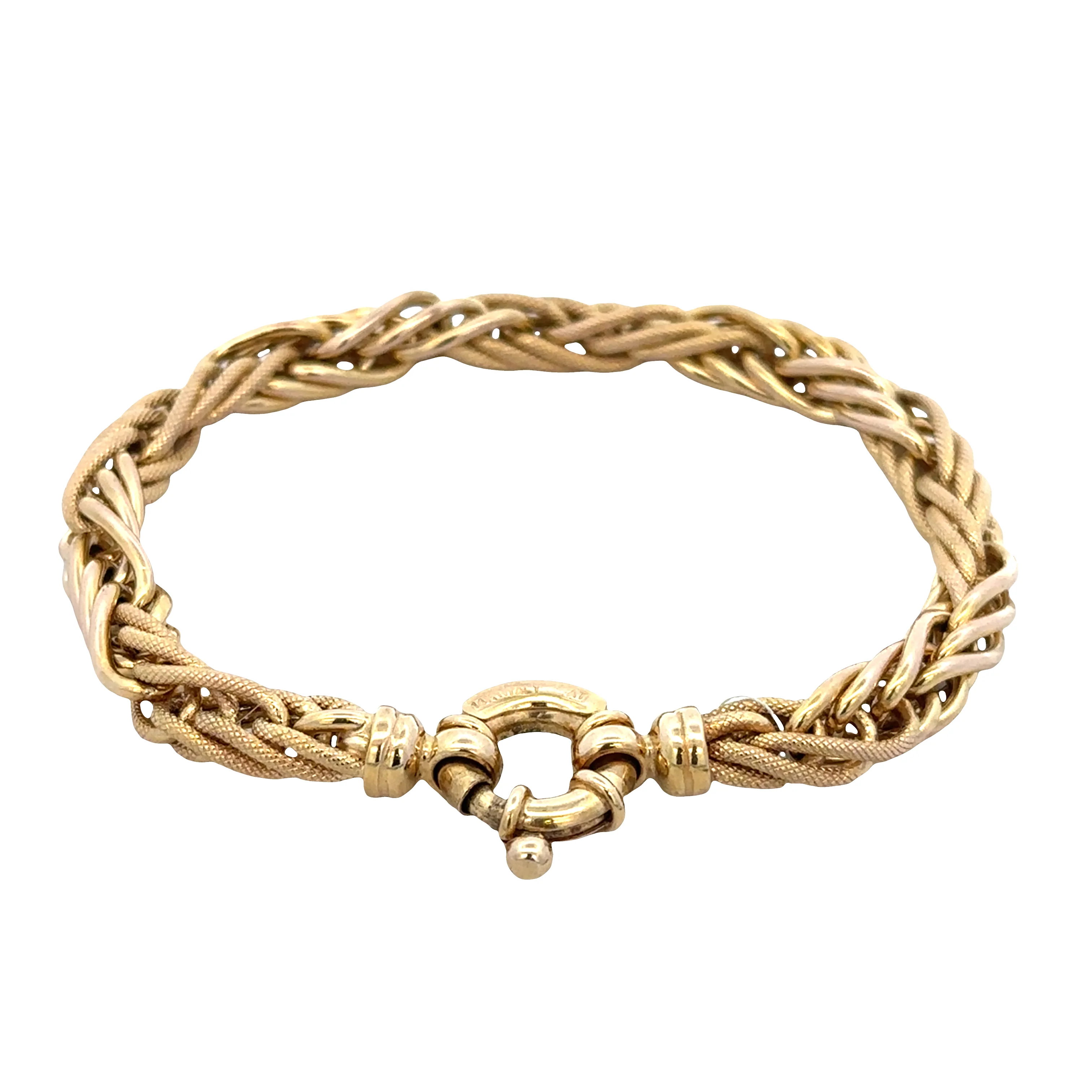 14k Yellow Gold Woven Bracelet – 7.5" - Image 2