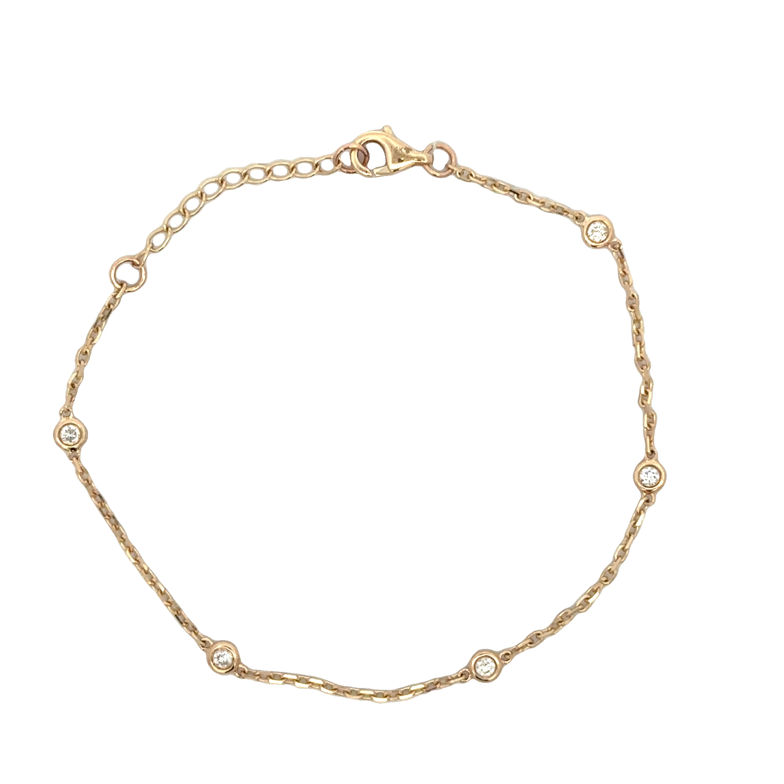 .15 CTW Diamond Station Bracelet in Yellow Gold