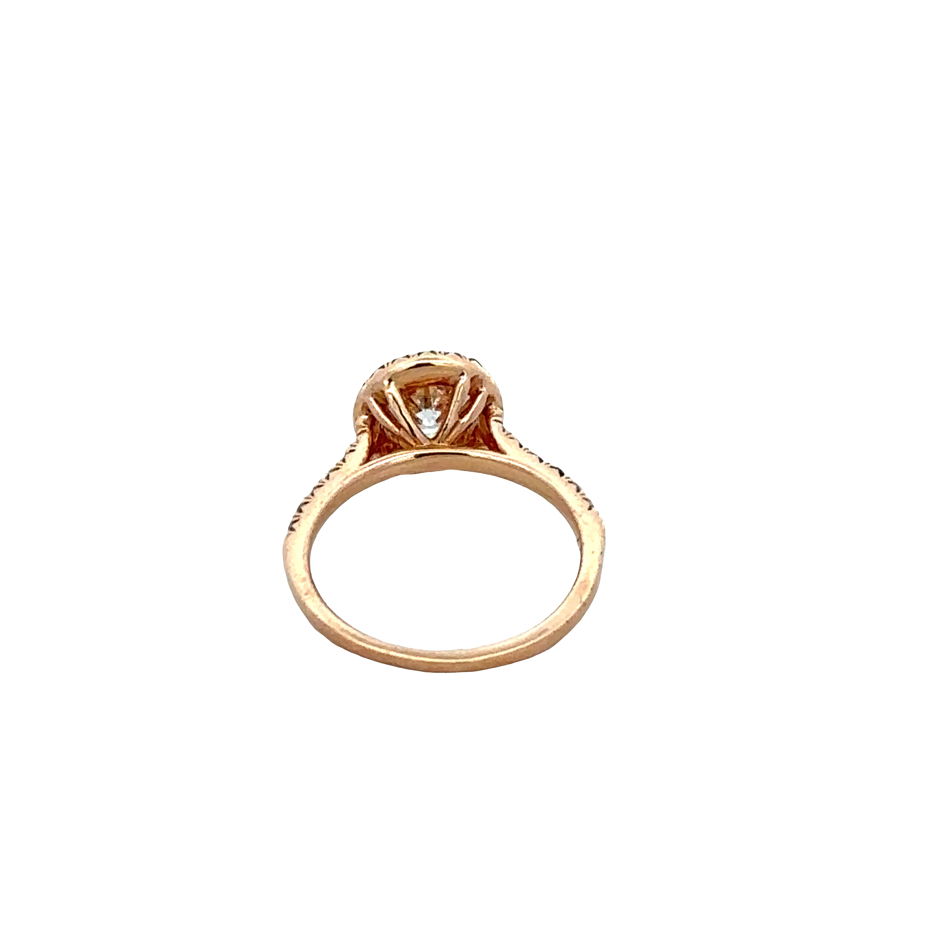 18k Rose Gold Diamond Halo Engagement Ring – GIA Certified, Size 3.75 - Image 2
