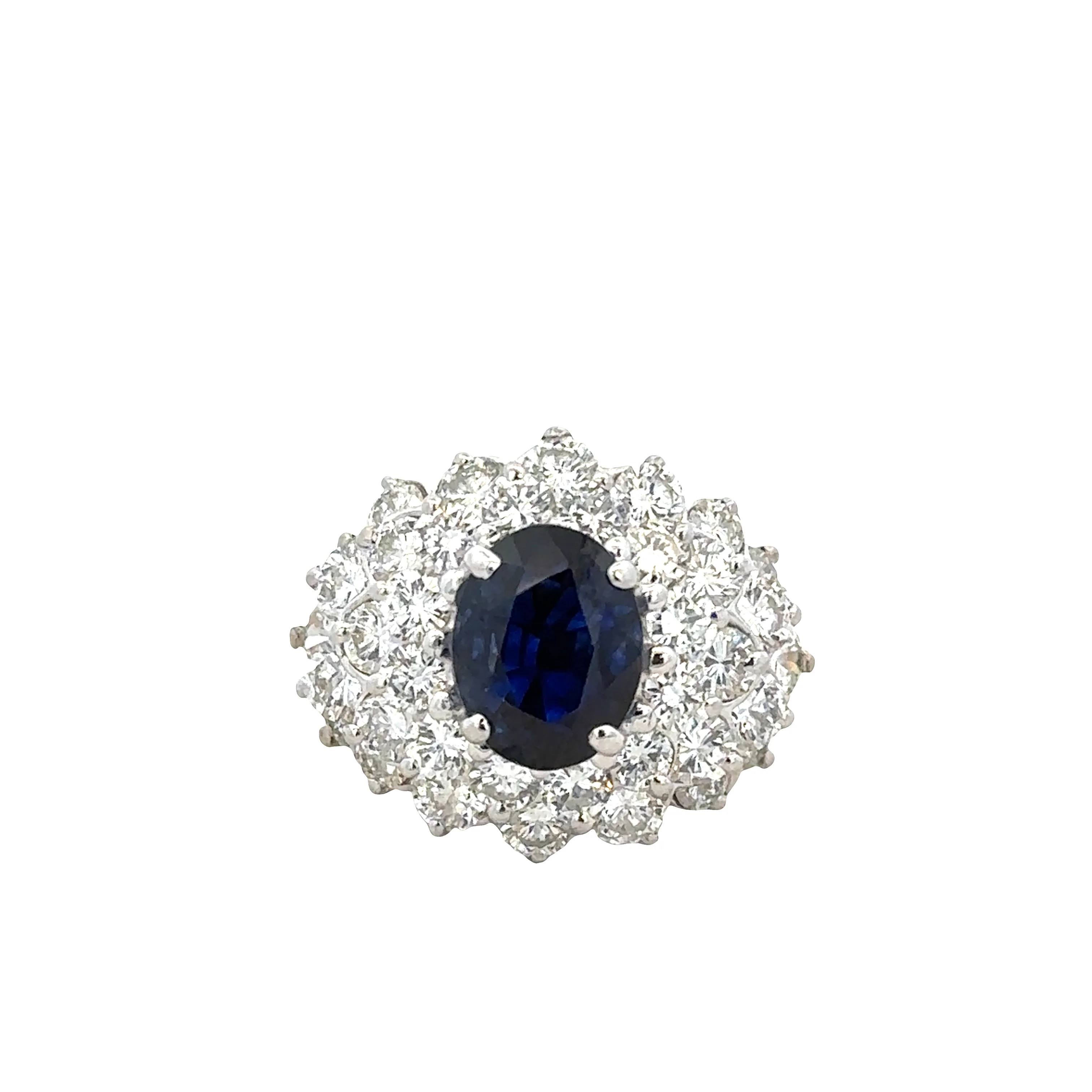 18k Two Tone Gold Sapphire & Diamond Ring – Size 5