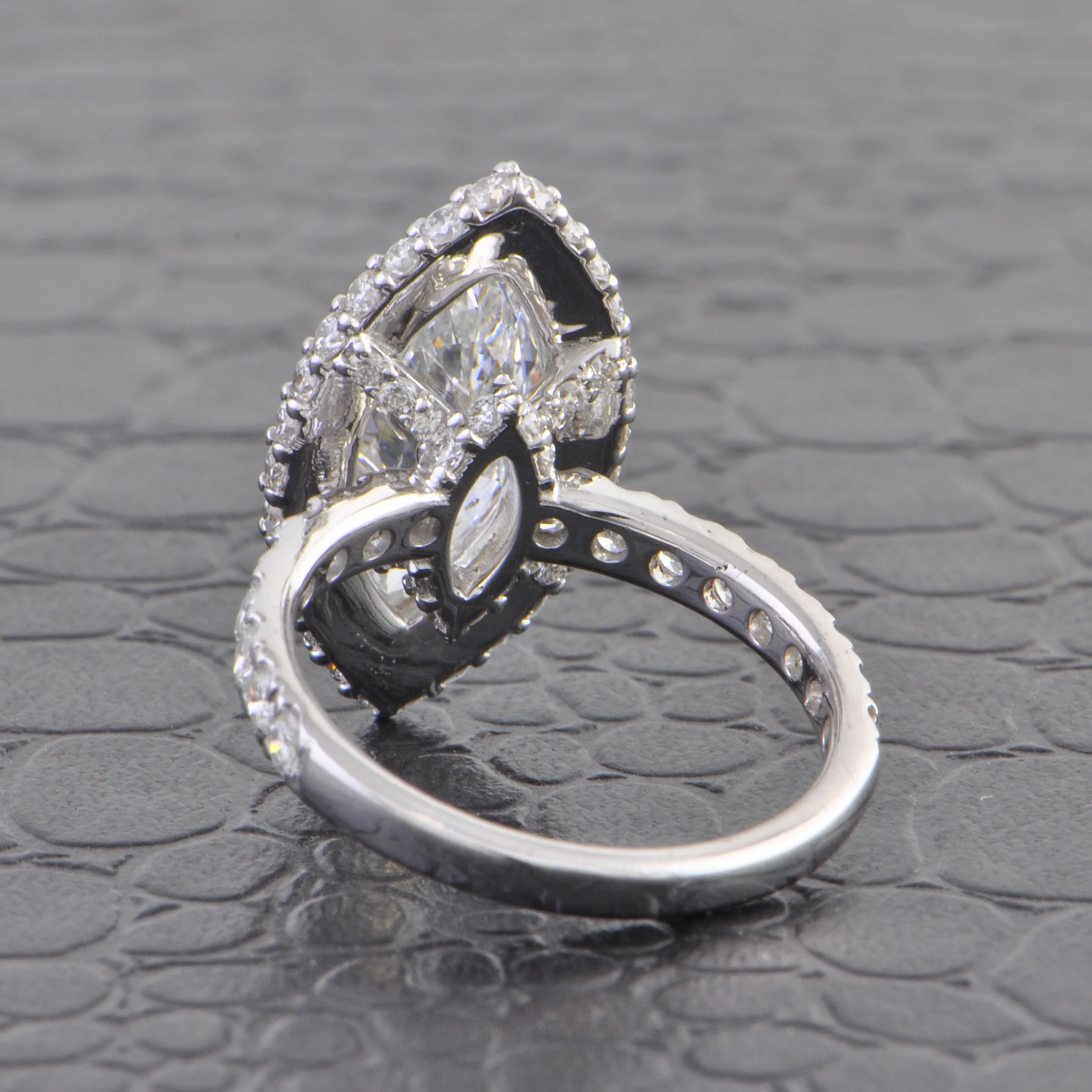 18k White Gold 2.0 Carat Marquise Cut Diamond Engagement Ring with Halo – D Color, SI1 Clarity - Image 3