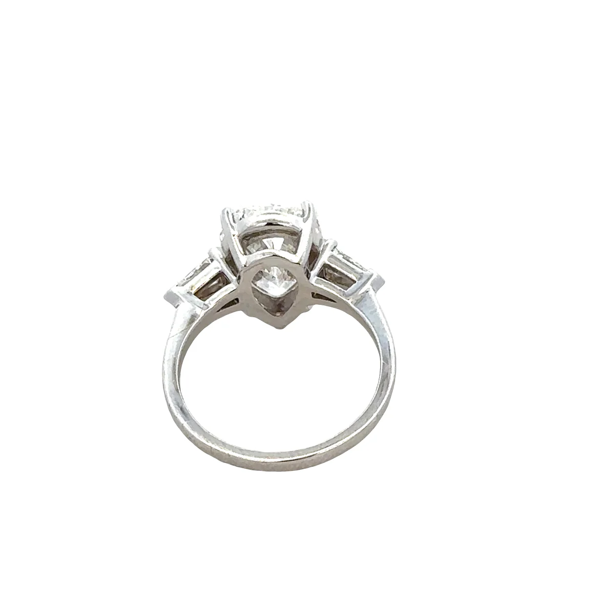 18k White Gold 4.07 Carat Pear-Shaped Diamond Engagement Ring - Image 3