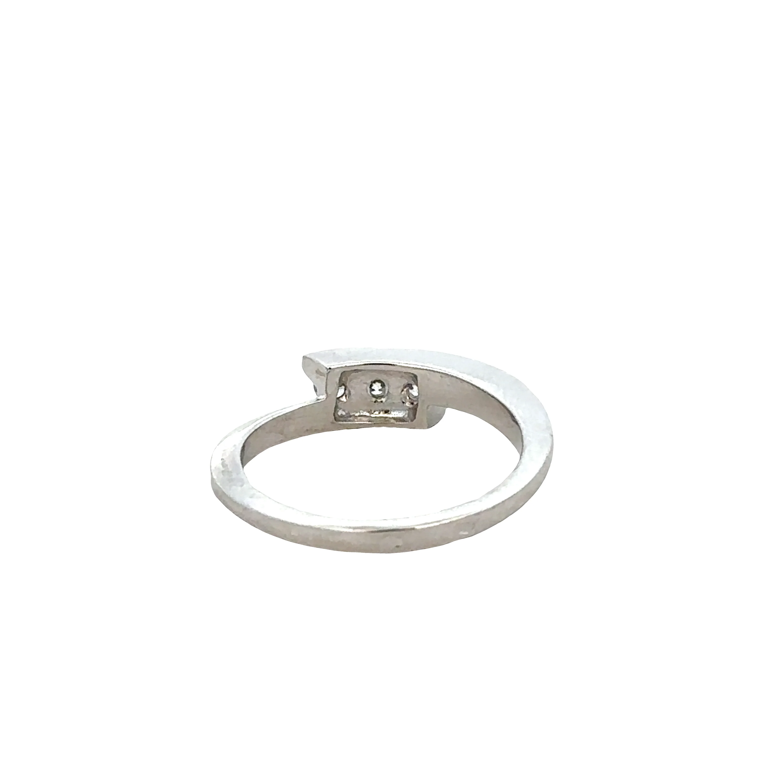 18k White Gold Diamond Bypass Band – Size 7 - Image 3