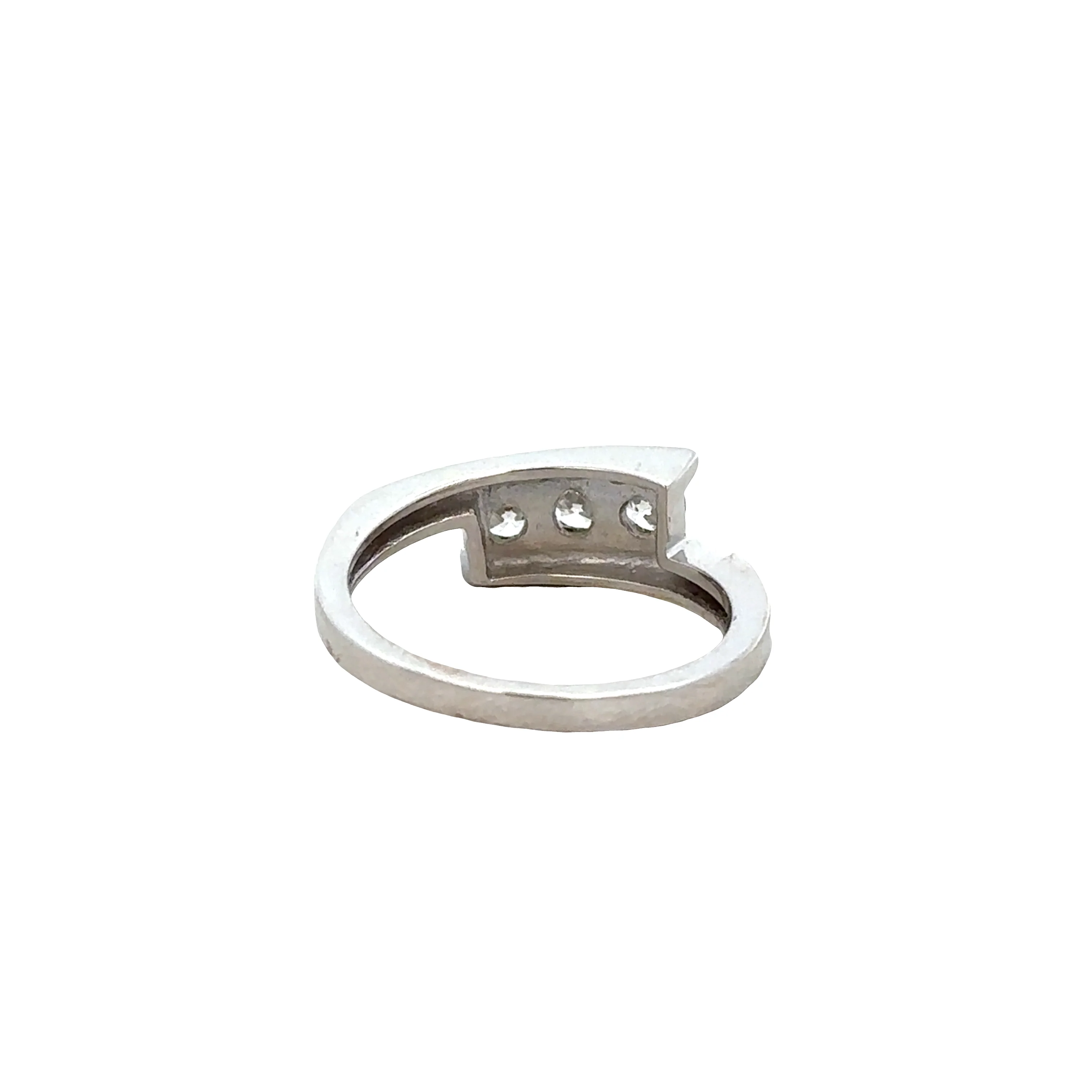 18k White Gold Diamond Bypass Ring – Size 7 - Image 3