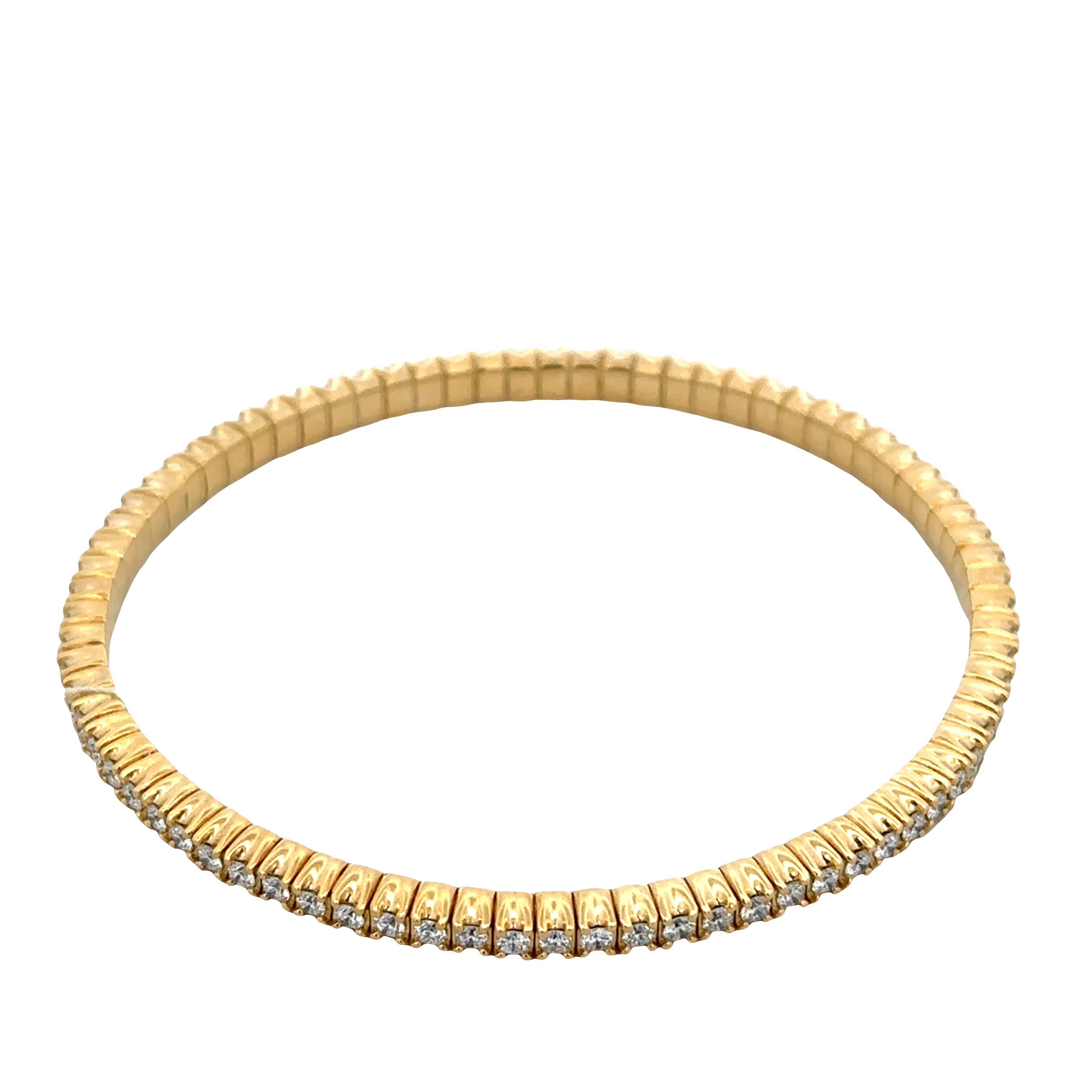 18k Yellow Gold Diamond Flexible Bracelet - Image 2