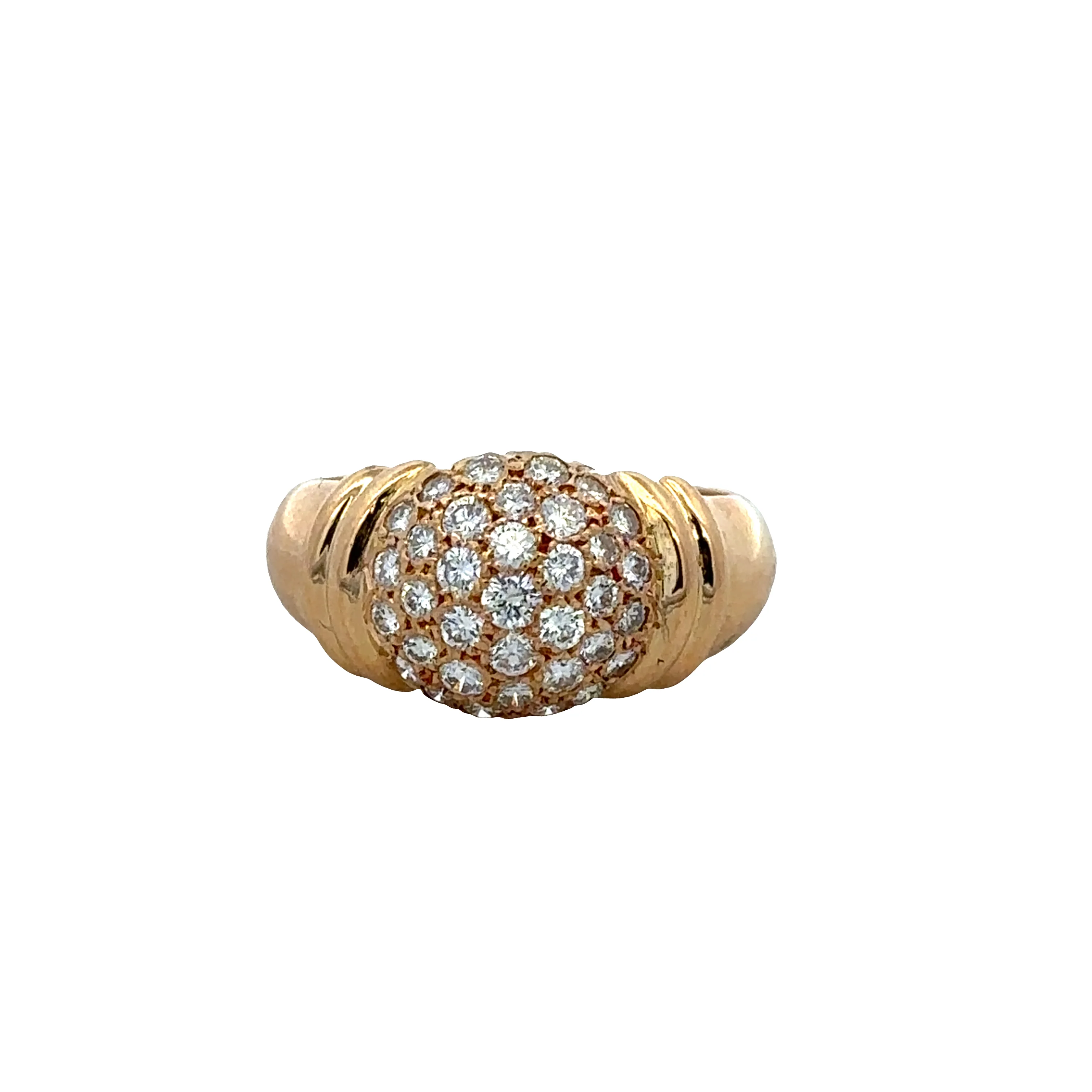 18k Yellow Gold Diamond Pavé Cluster Ring – Size 6.25