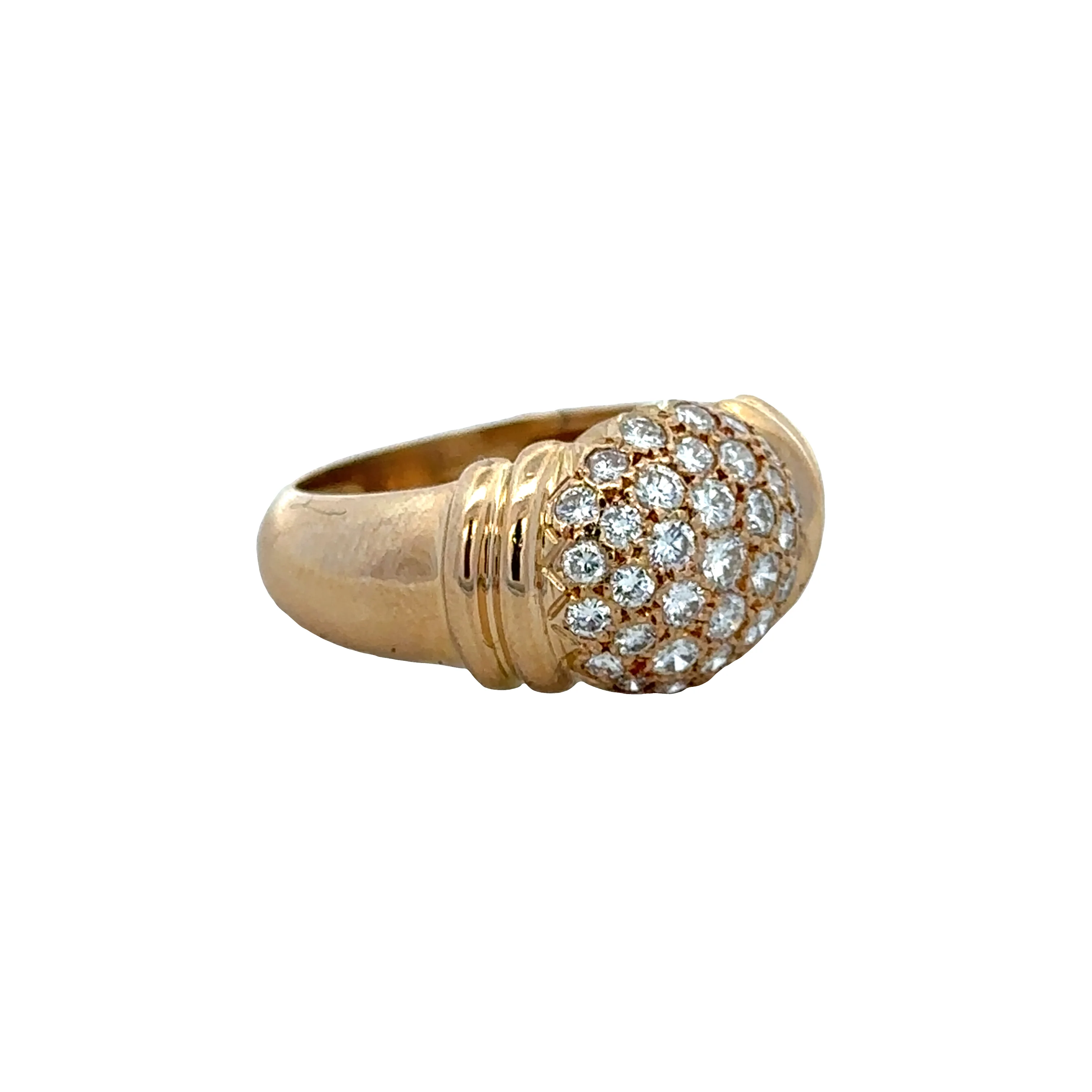 18k Yellow Gold Diamond Pavé Cluster Ring – Size 6.25 - Image 2