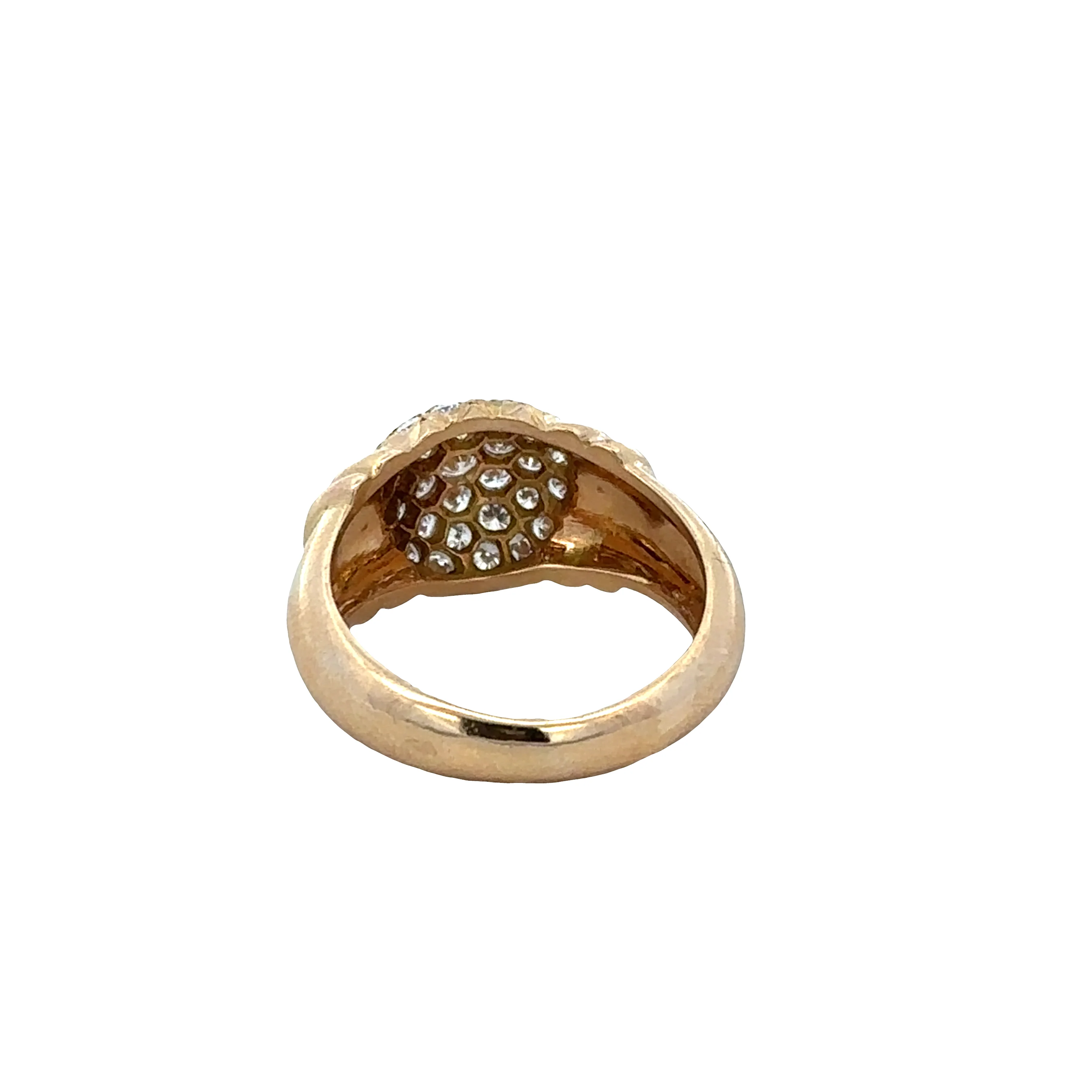 18k Yellow Gold Diamond Pavé Cluster Ring – Size 6.25 - Image 3