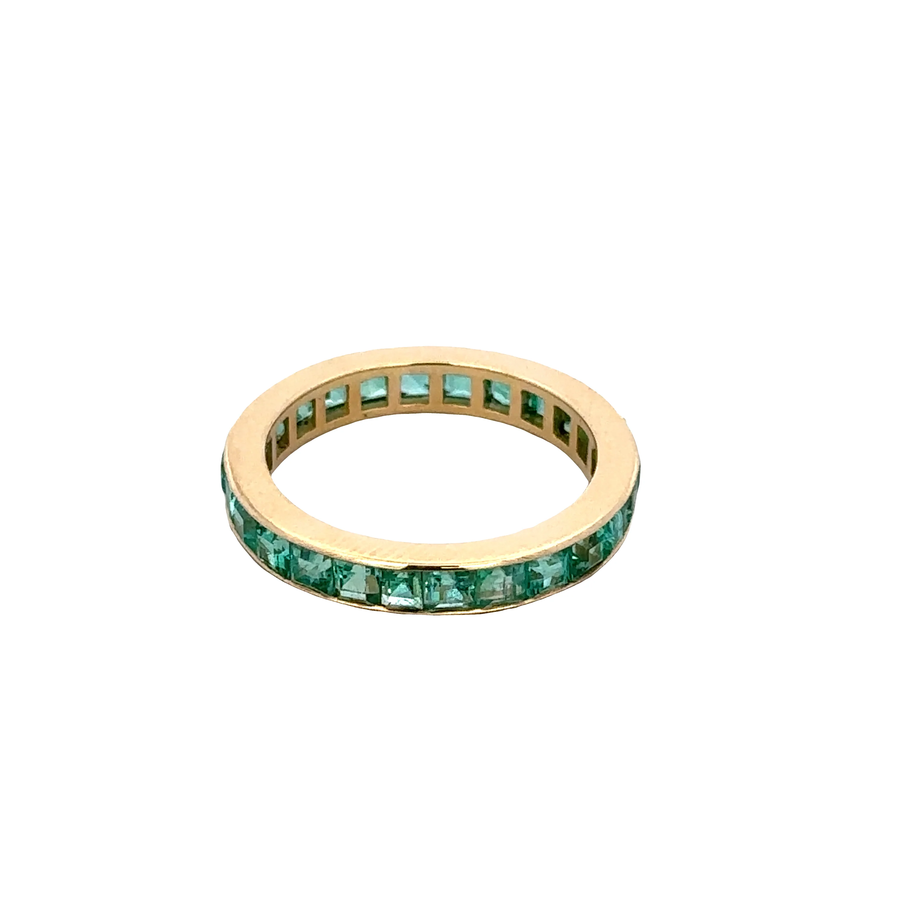 18k Yellow Gold Emerald Eternity Band – Size 6.25 - Image 3