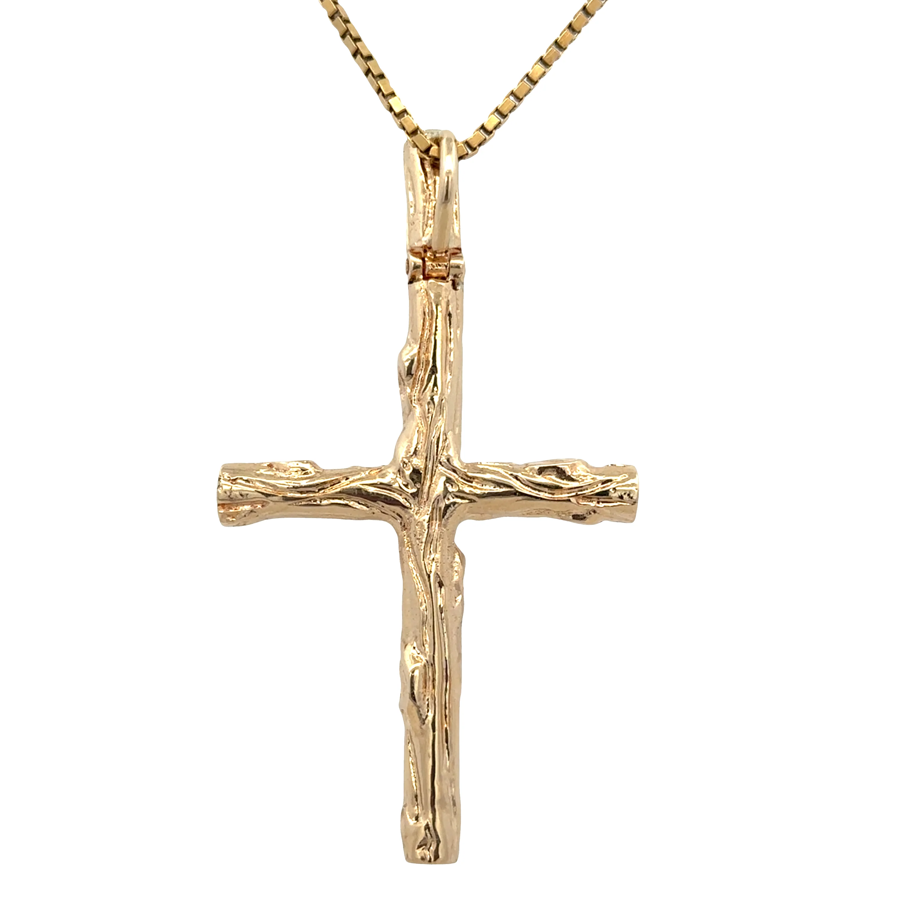 18k Yellow Gold Emerald & Green Tourmaline Cross Pendant Necklace – 24" - Image 3