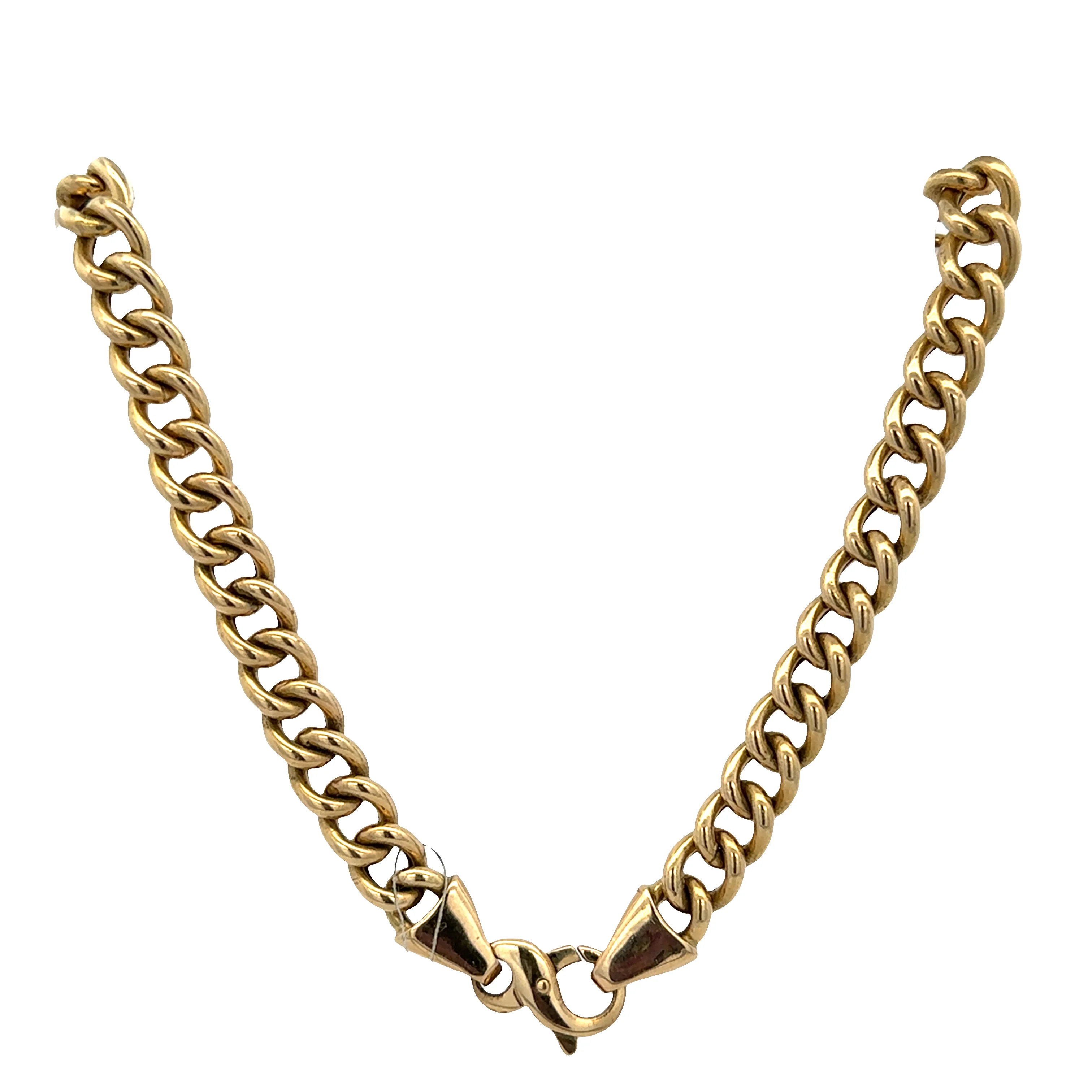 18k Yellow Gold Graduated Cable Chain Necklace – 18" - Image 3