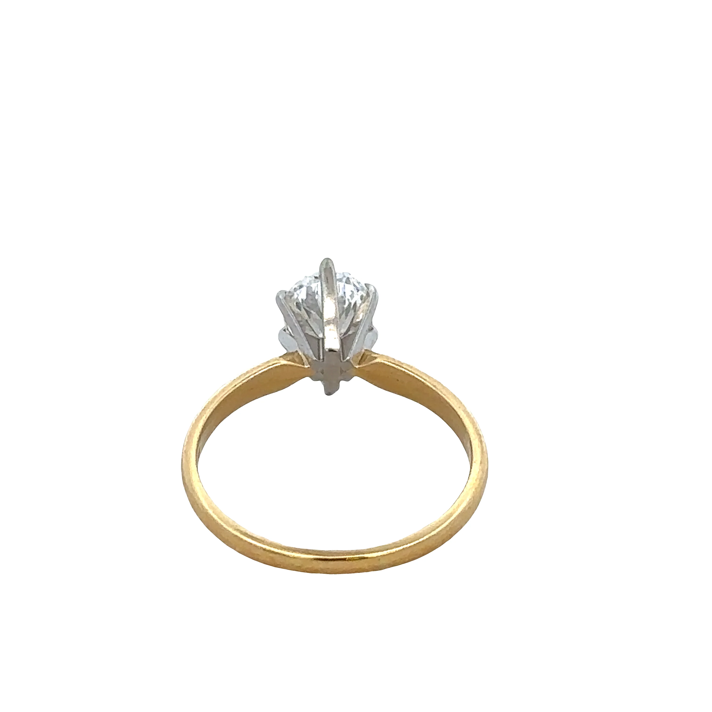 18k Yellow Gold & Platinum 1.35ct GIA Pear-Shaped Diamond Solitaire Engagement Ring – Size 8 - Image 3
