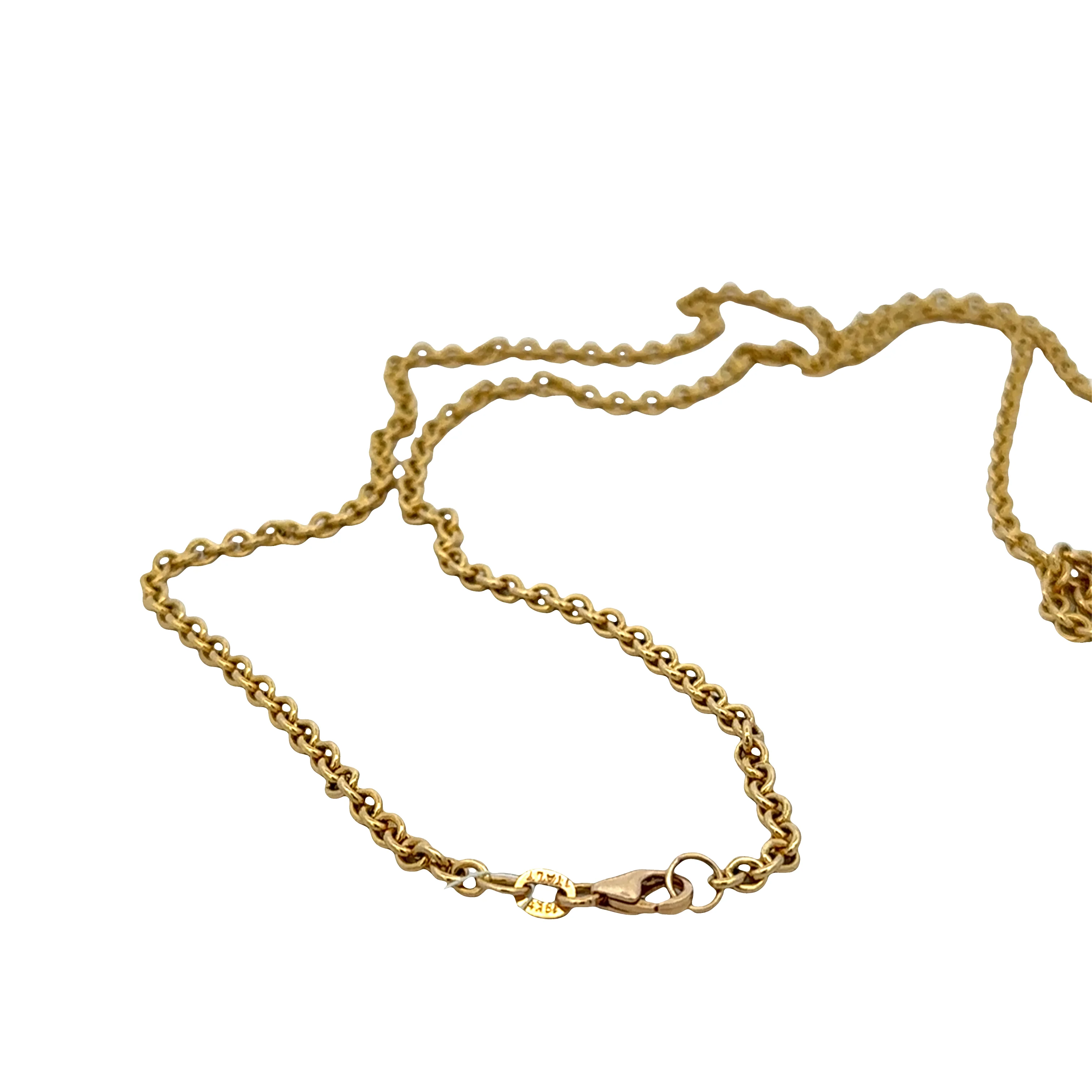 18k Yellow Gold Rolo Chain Necklace – 24" Long - Image 2