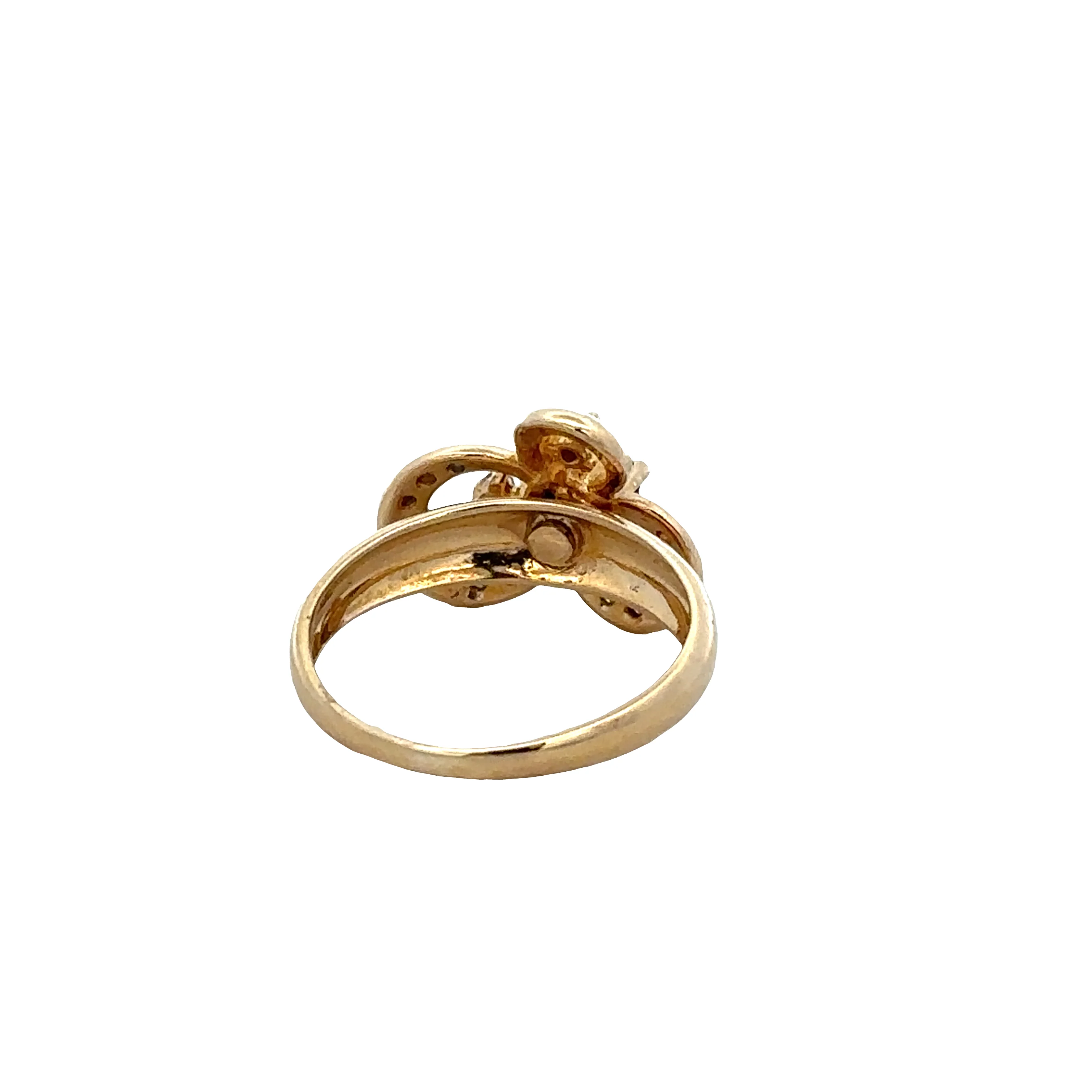 18k Yellow Gold Ruby & Diamond Spinner Ring – Size 5.25 - Image 3