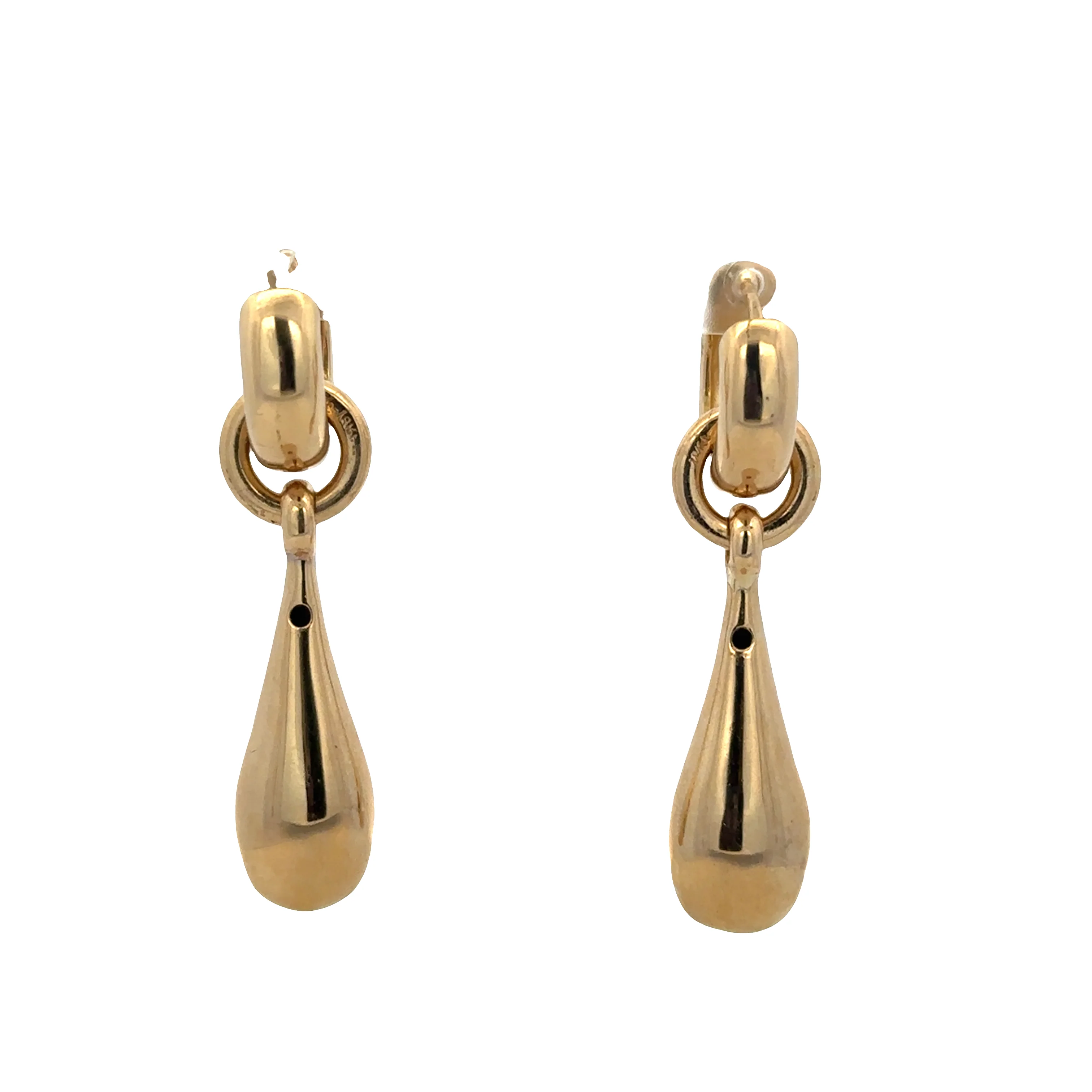 18k Yellow & White Gold Diamond Teardrop Convertible Earrings – 0.30 CTW - Image 3