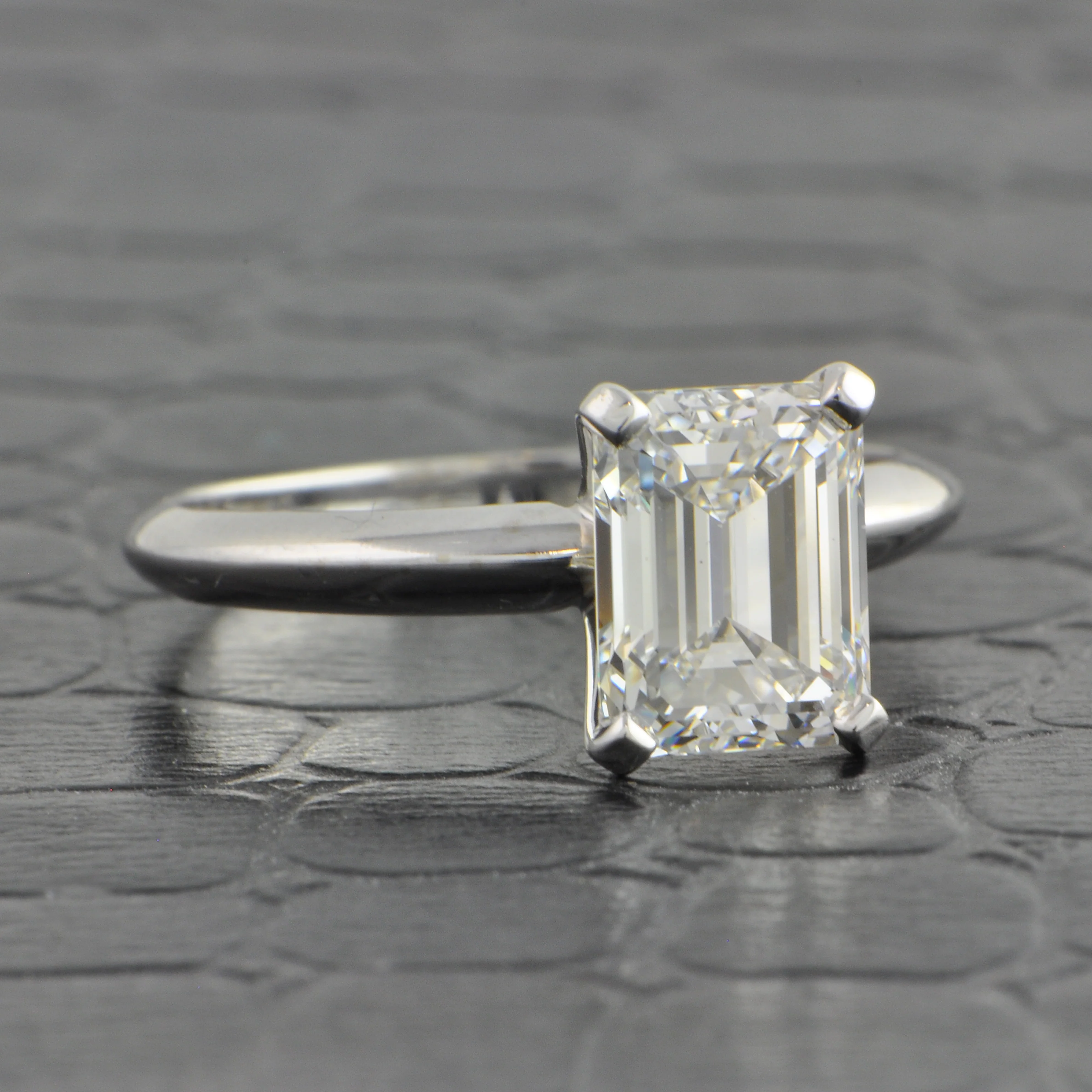 2.01 ct. Emerald Cut Diamond Engagement Ring in White Gold - Image 2