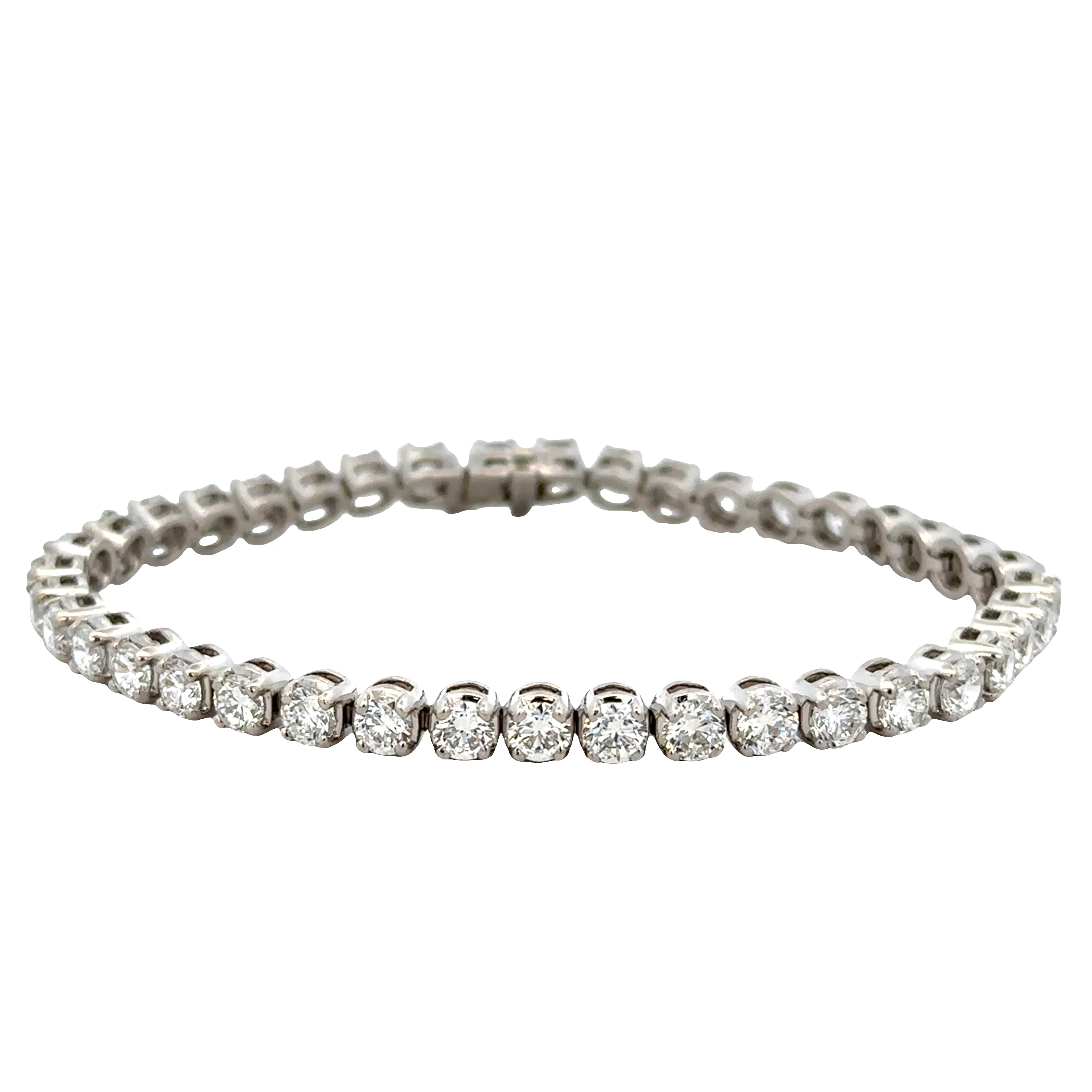 9.0 CTW Round Brilliant Cut Diamond Tennis Bracelet in Platinum -- 7.25" Long