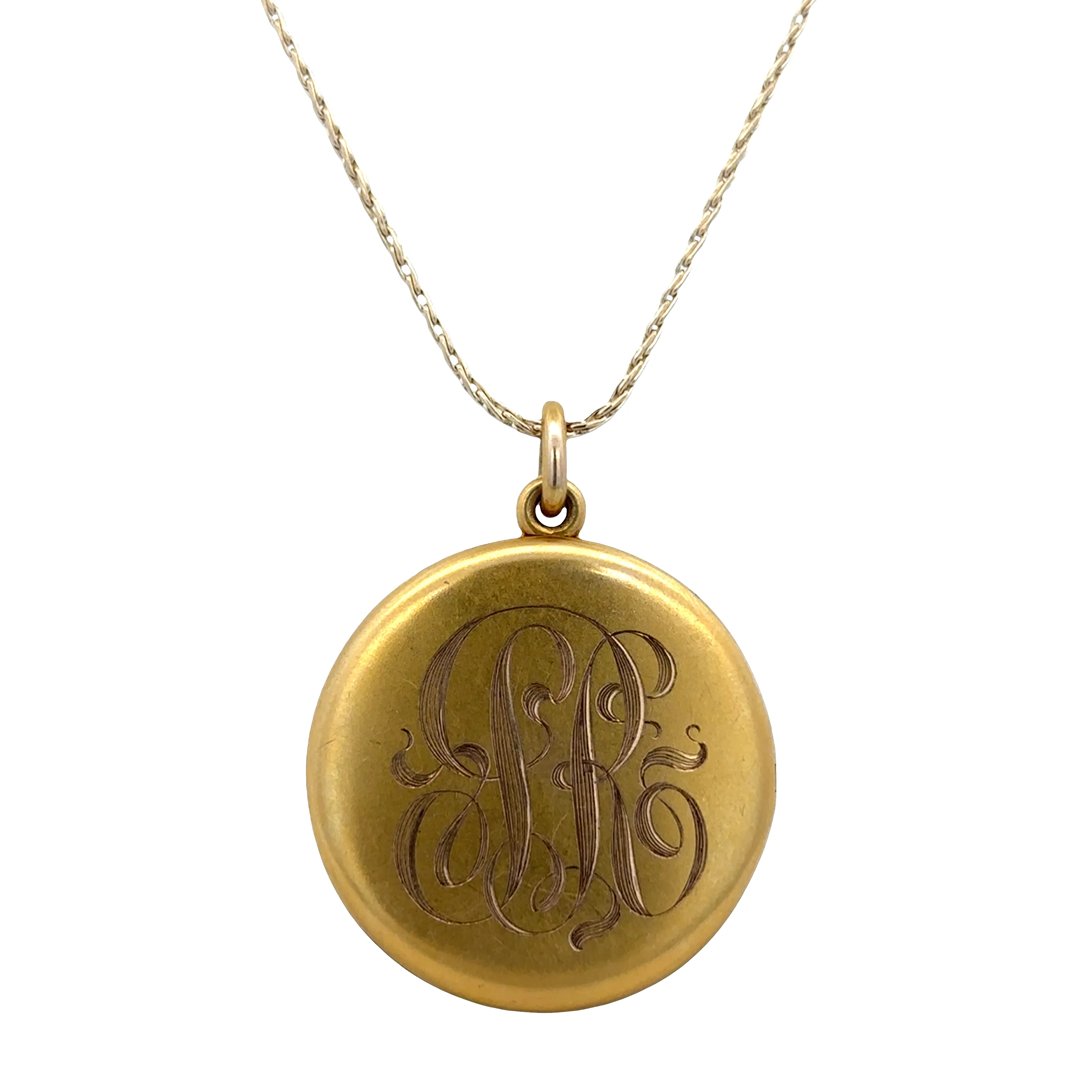 Antique Art Nouveau 14k Rose Gold Diamond Silhouette Locket Necklace – 16" Chain, Circa 1910s - Image 6