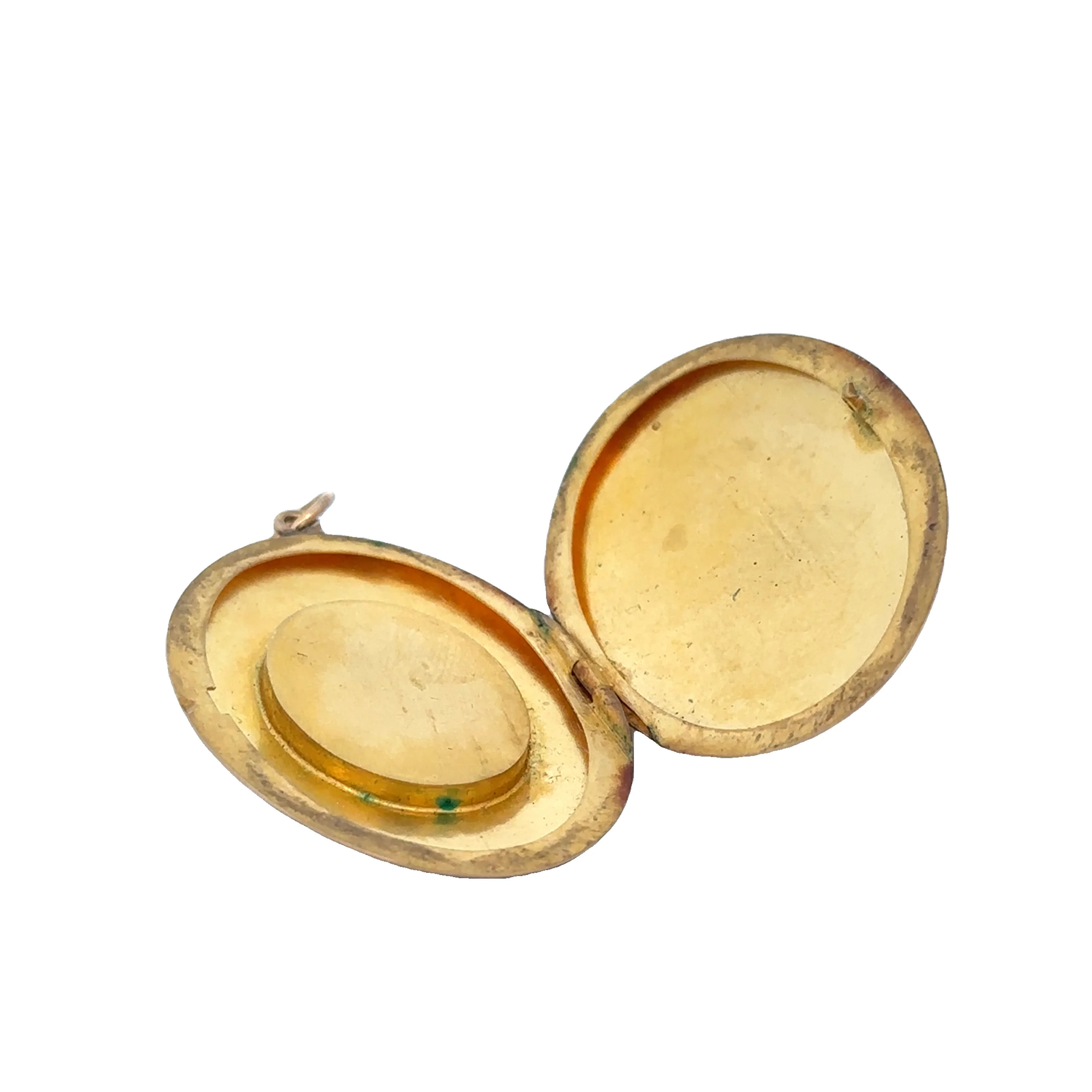 Antique Enameled & Chased Portrait Locket in 20k Yellow Gold - Image 2
