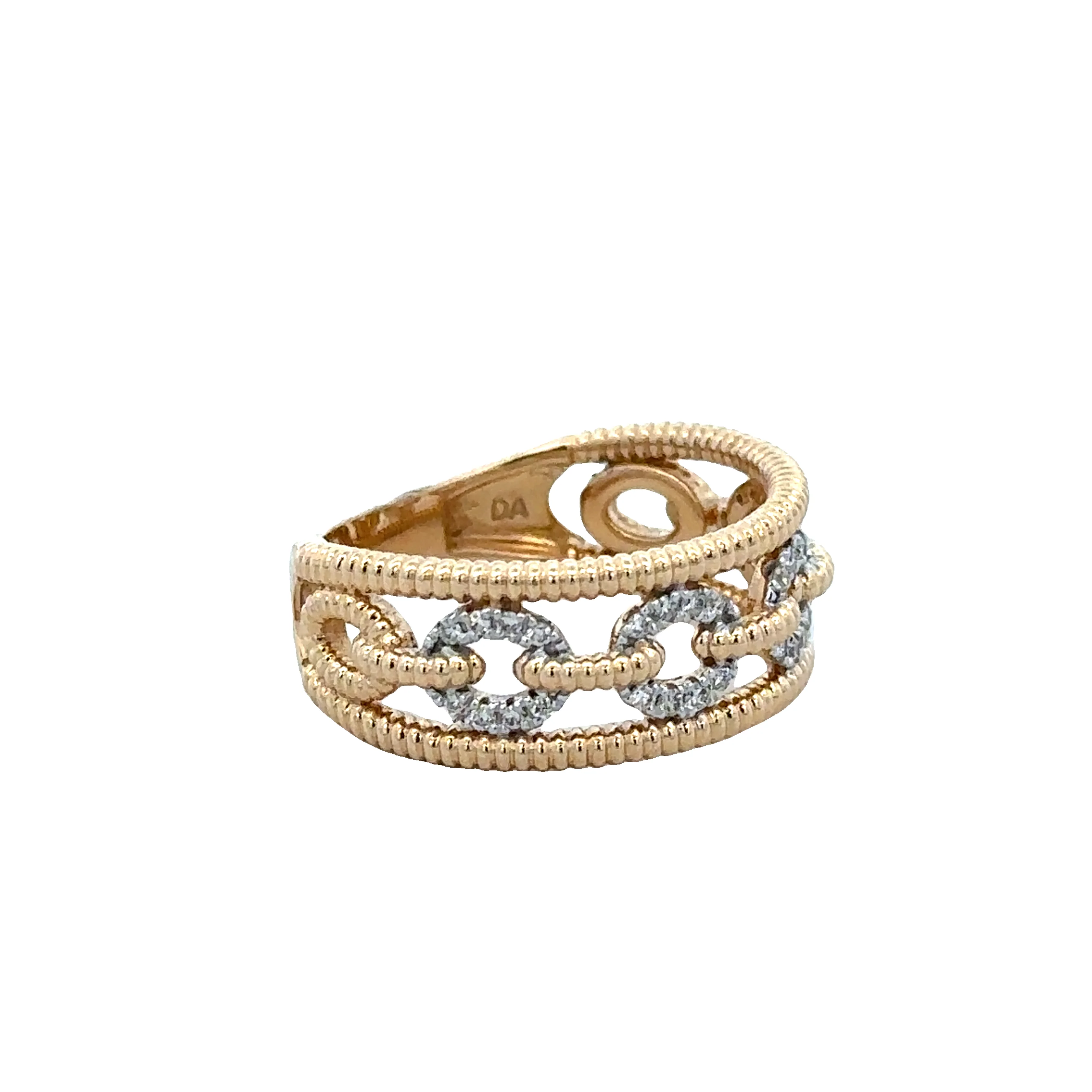 Beaded Openwork Band in Yellow Gold - Image 2