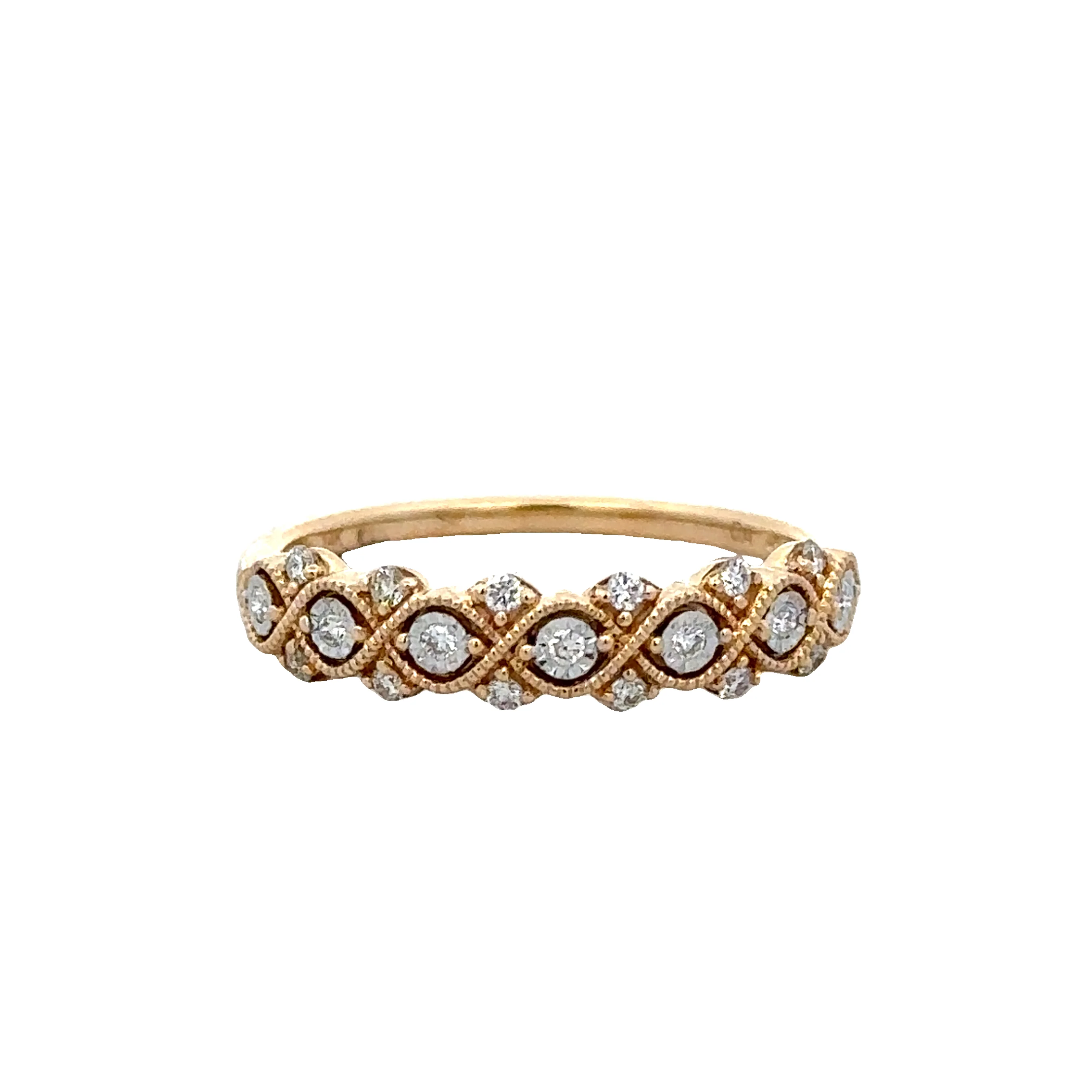 Diamond Accented Band in Yellow Gold
