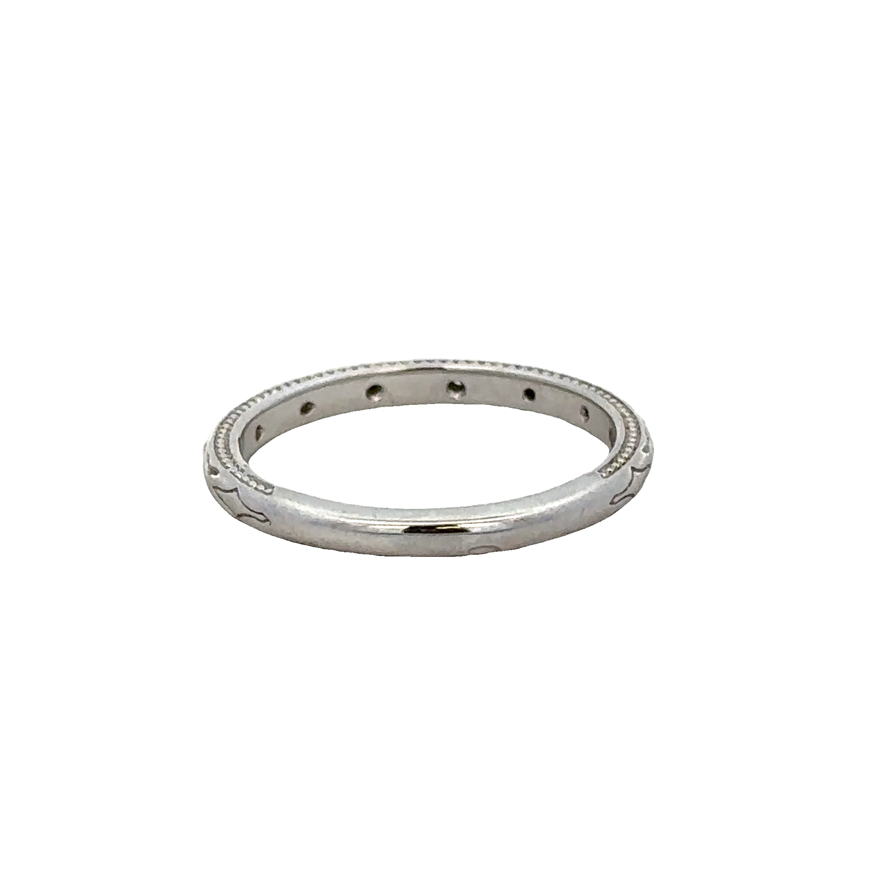 Diamond Accented Wedding Band in White Gold - Image 3