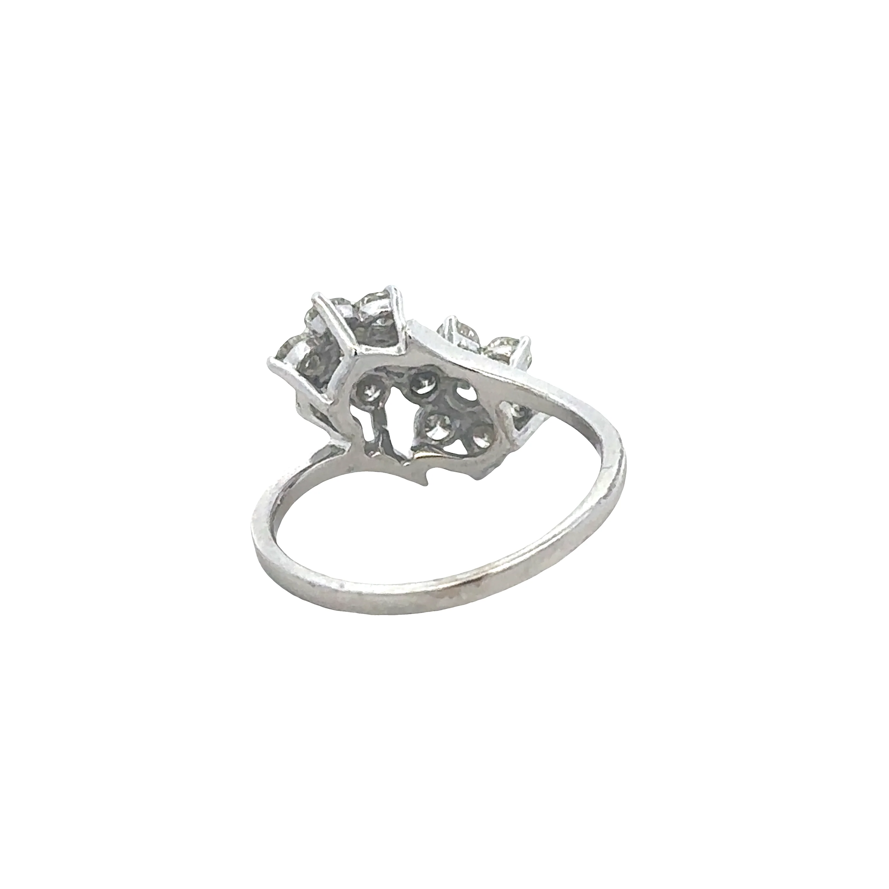 Diamond Flower Bypass Style Ring in White Gold -- 1.26 CTW -- Size 6 - Image 3