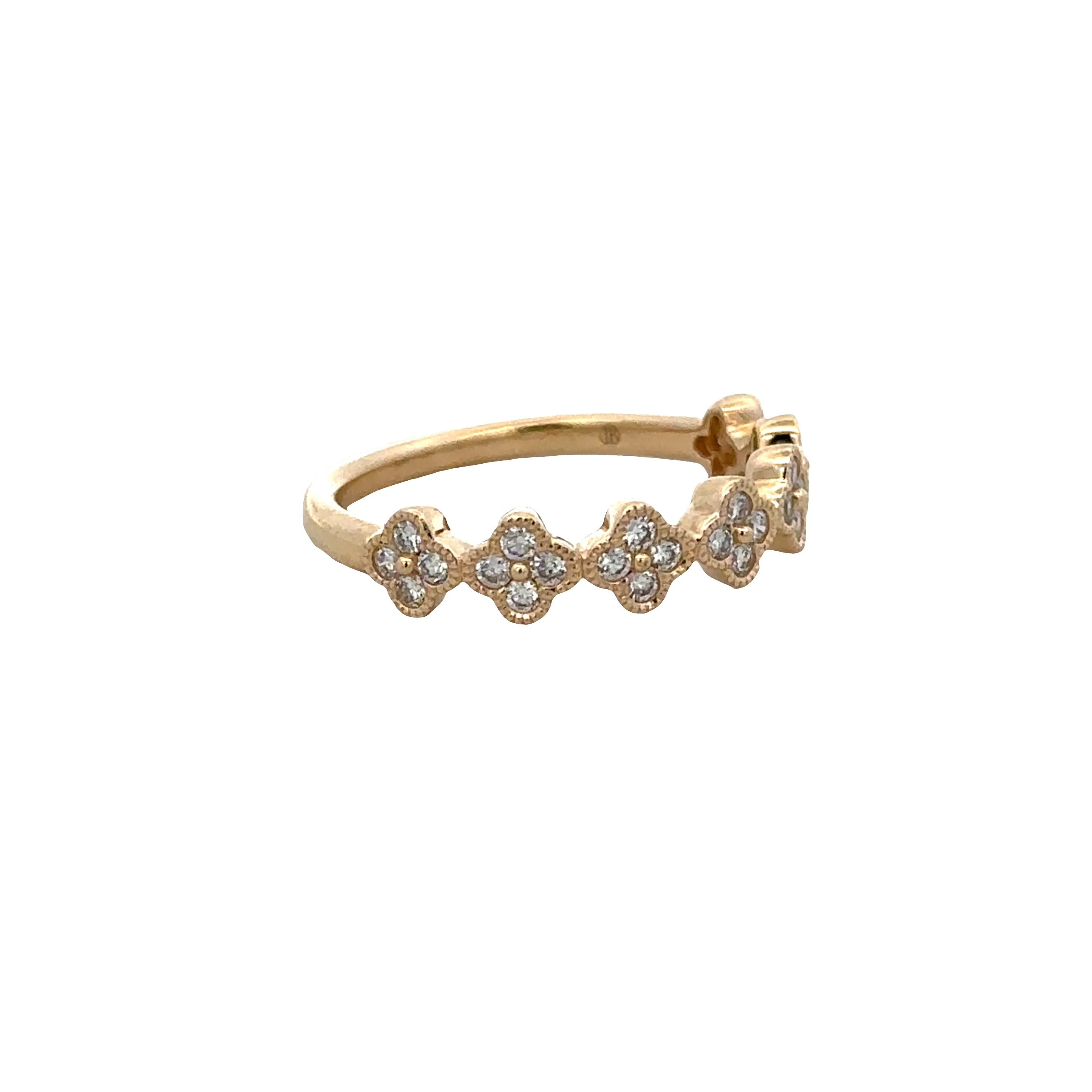 Diamond Quatrefoil Band in Yellow Gold - Image 3