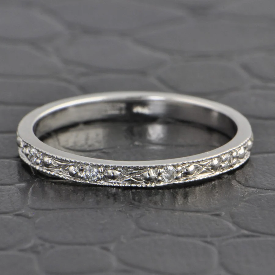 Diamond Wedding Band in White Gold