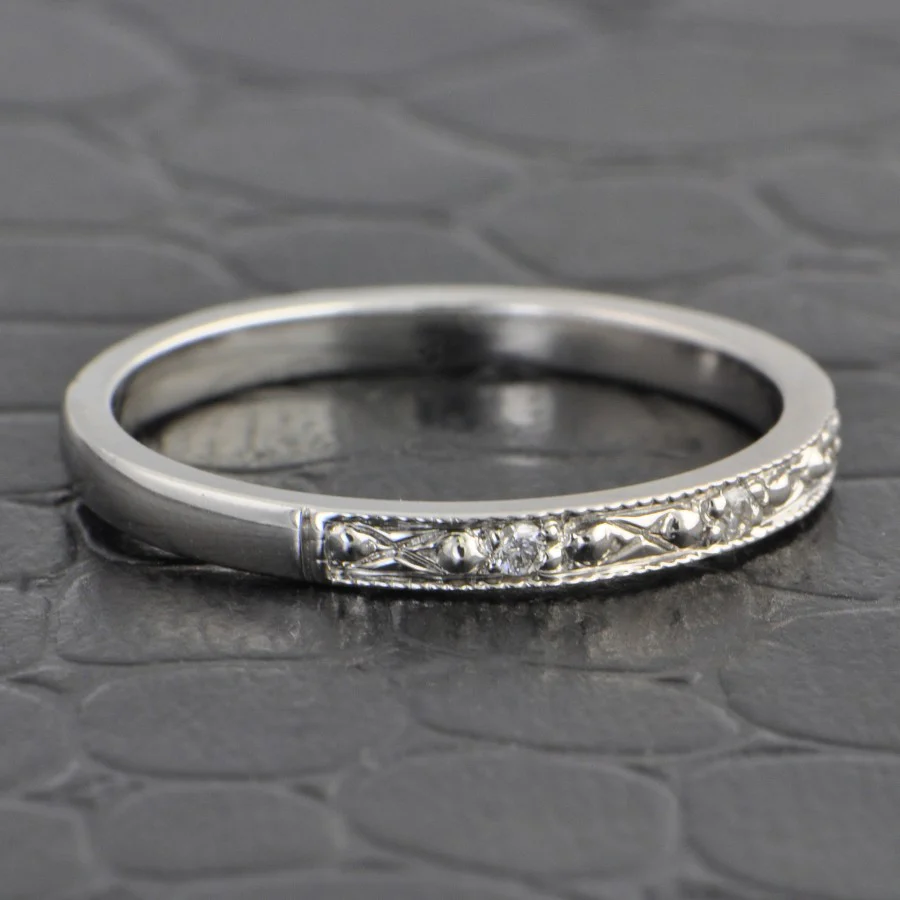 Diamond Wedding Band in White Gold - Image 2