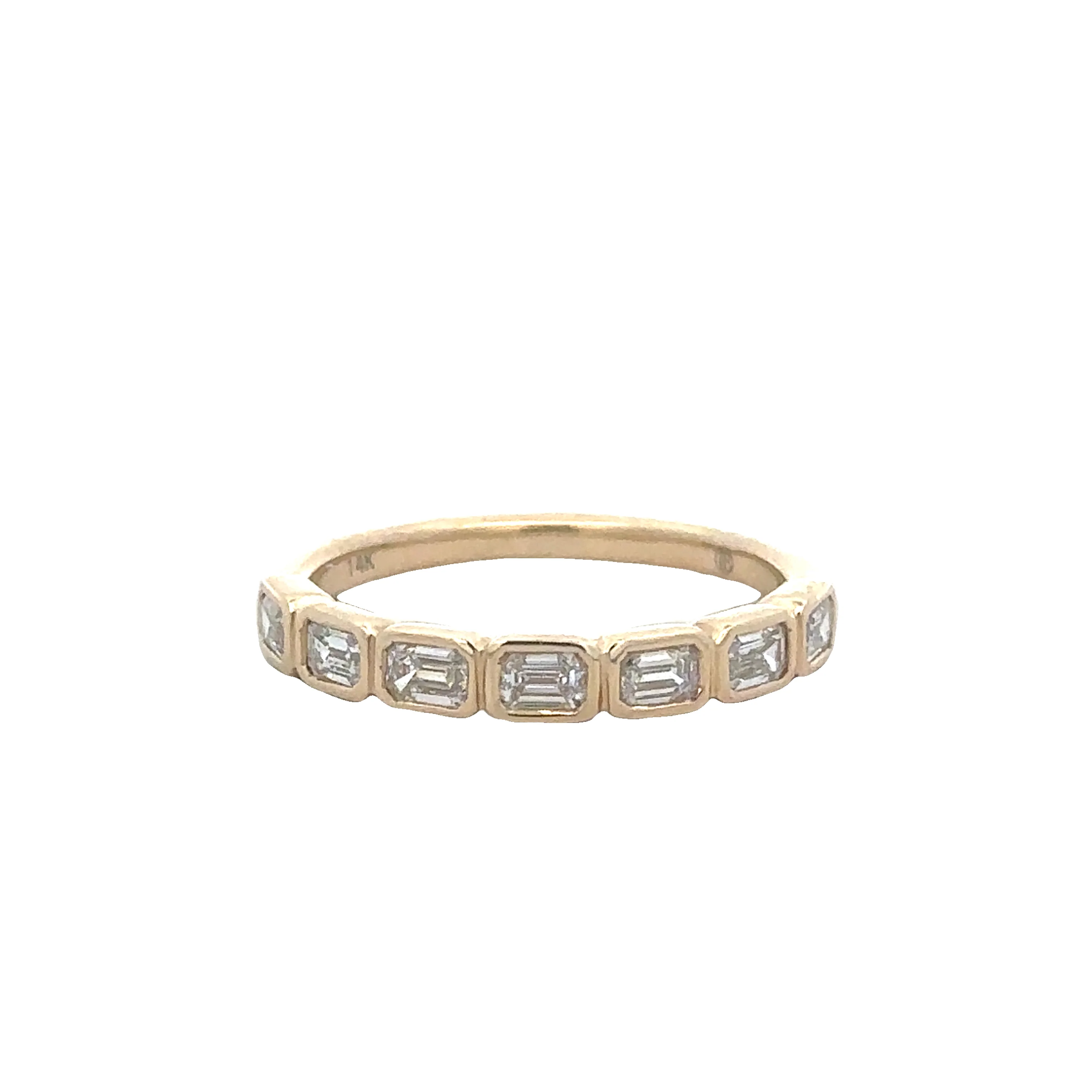 Emerald Cut Diamond Band in Yellow Gold