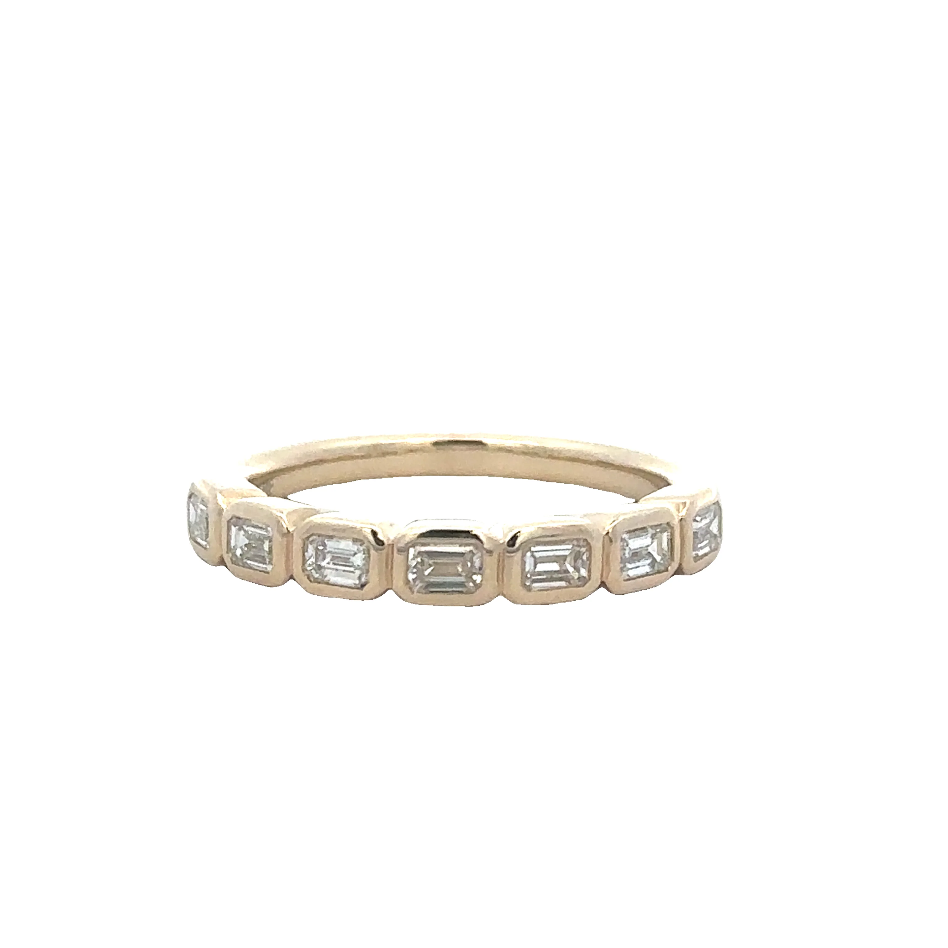 Emerald Cut Diamond Band in Yellow Gold