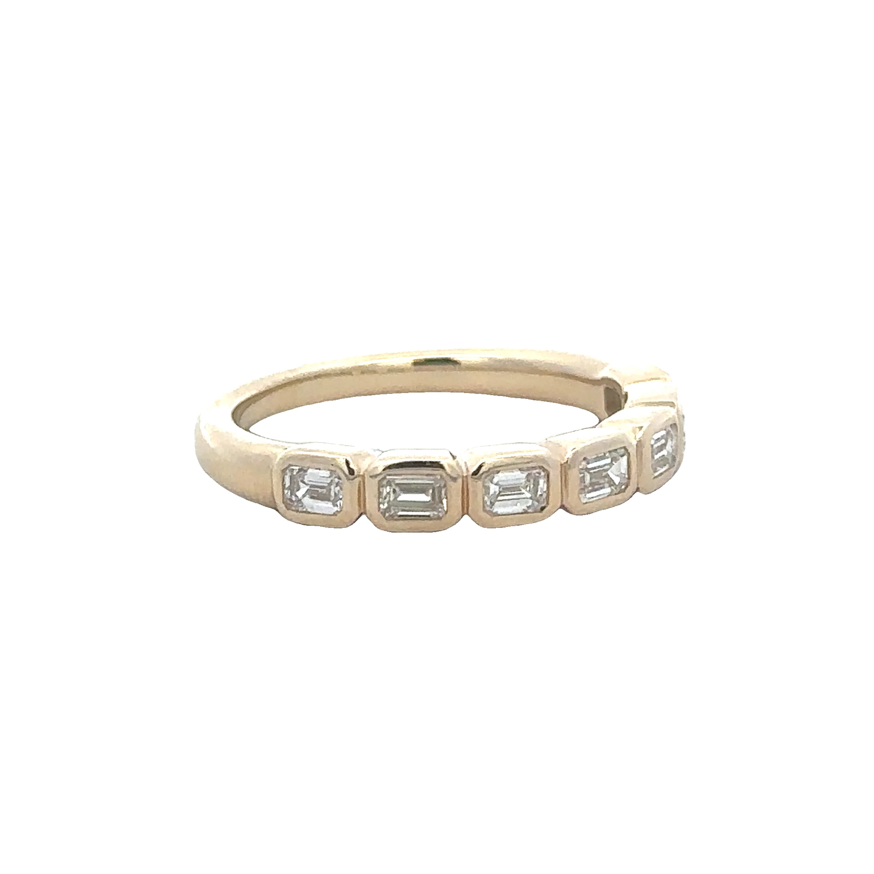 Emerald Cut Diamond Band in Yellow Gold - Image 2