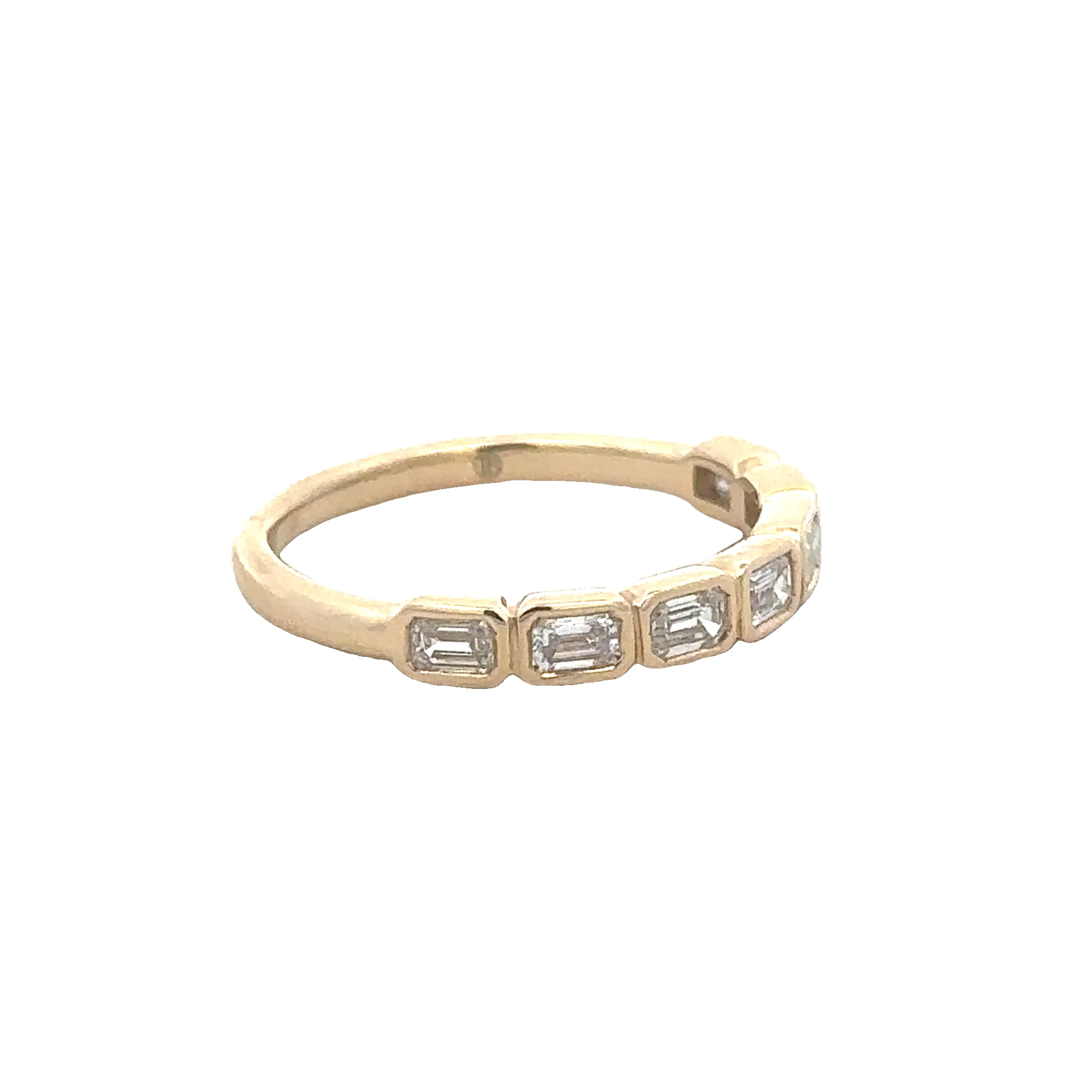 Emerald Cut Diamond Band in Yellow Gold - Image 2