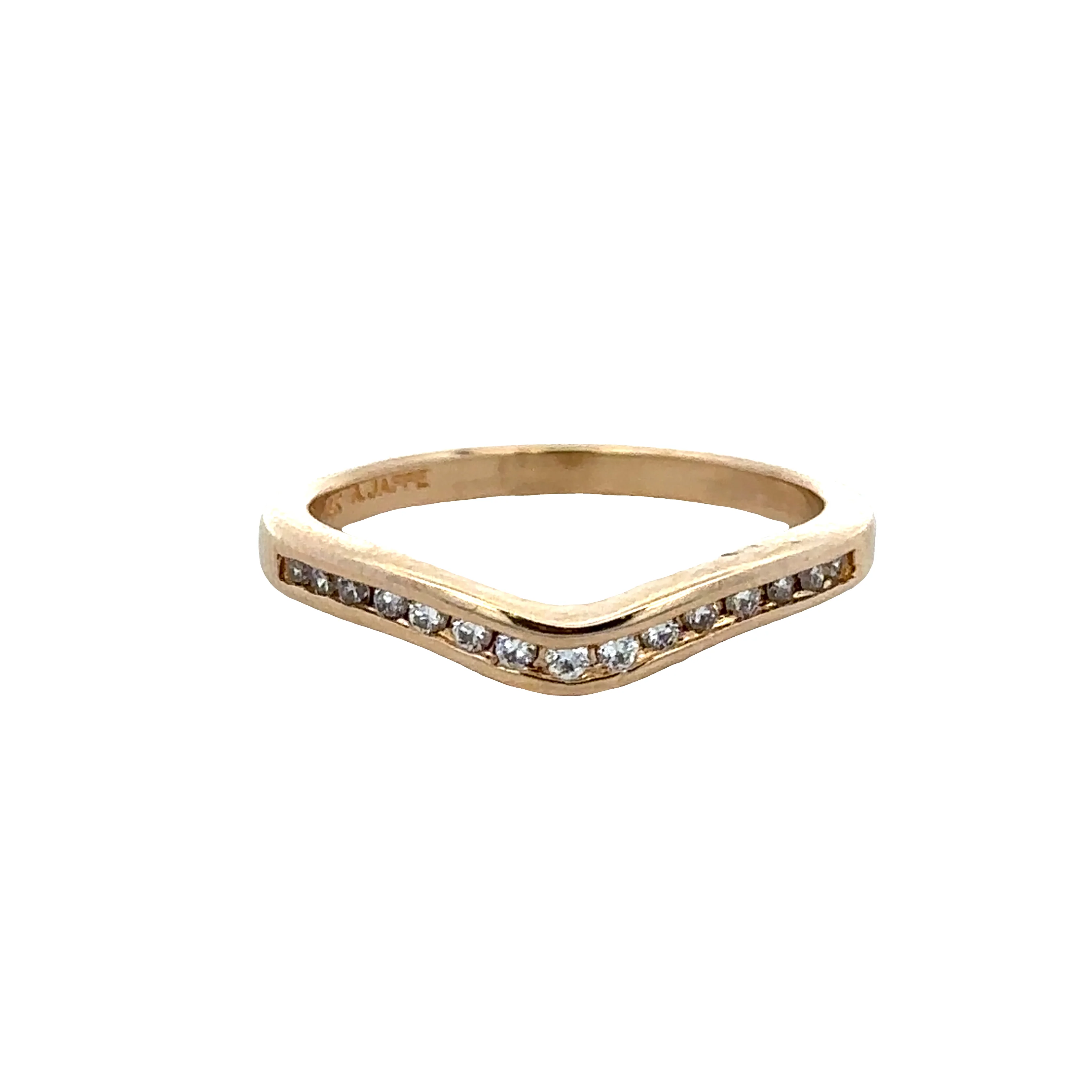 Estate A. Jaffe 14k Yellow Gold Diamond Curved Band – Size 6