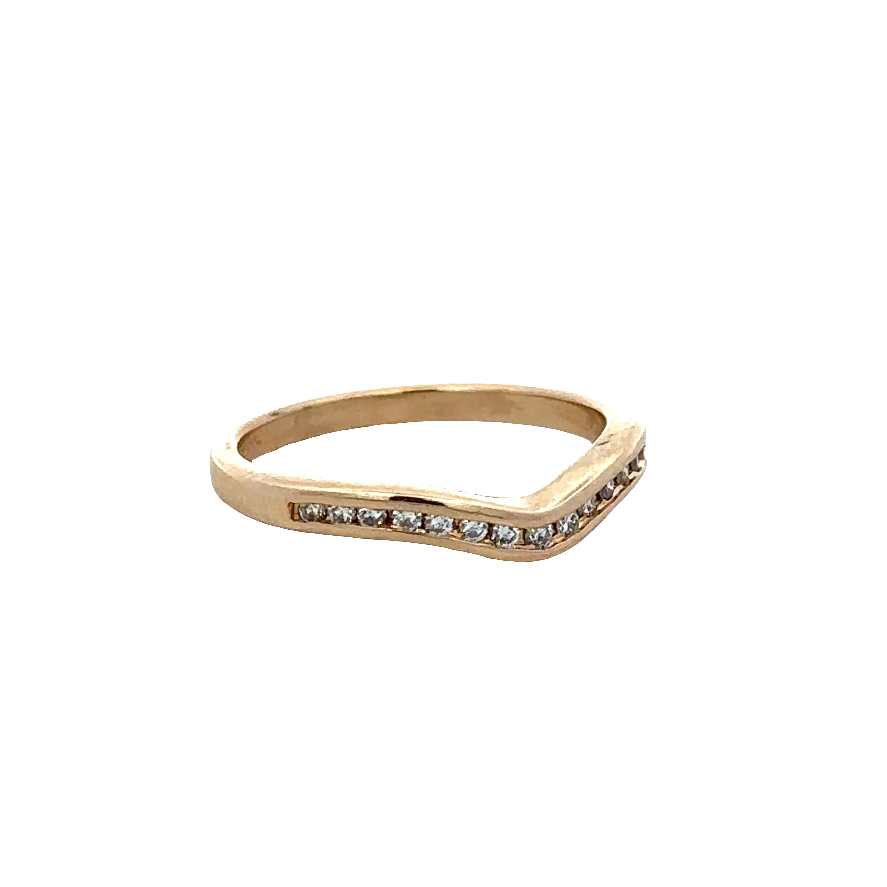 Estate A. Jaffe 14k Yellow Gold Diamond Curved Band – Size 6 - Image 2
